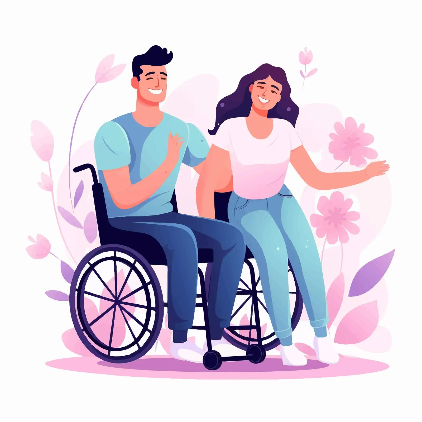 Romantic Partners with Wheelchair Accessibility – free caregiving image from Dotvec