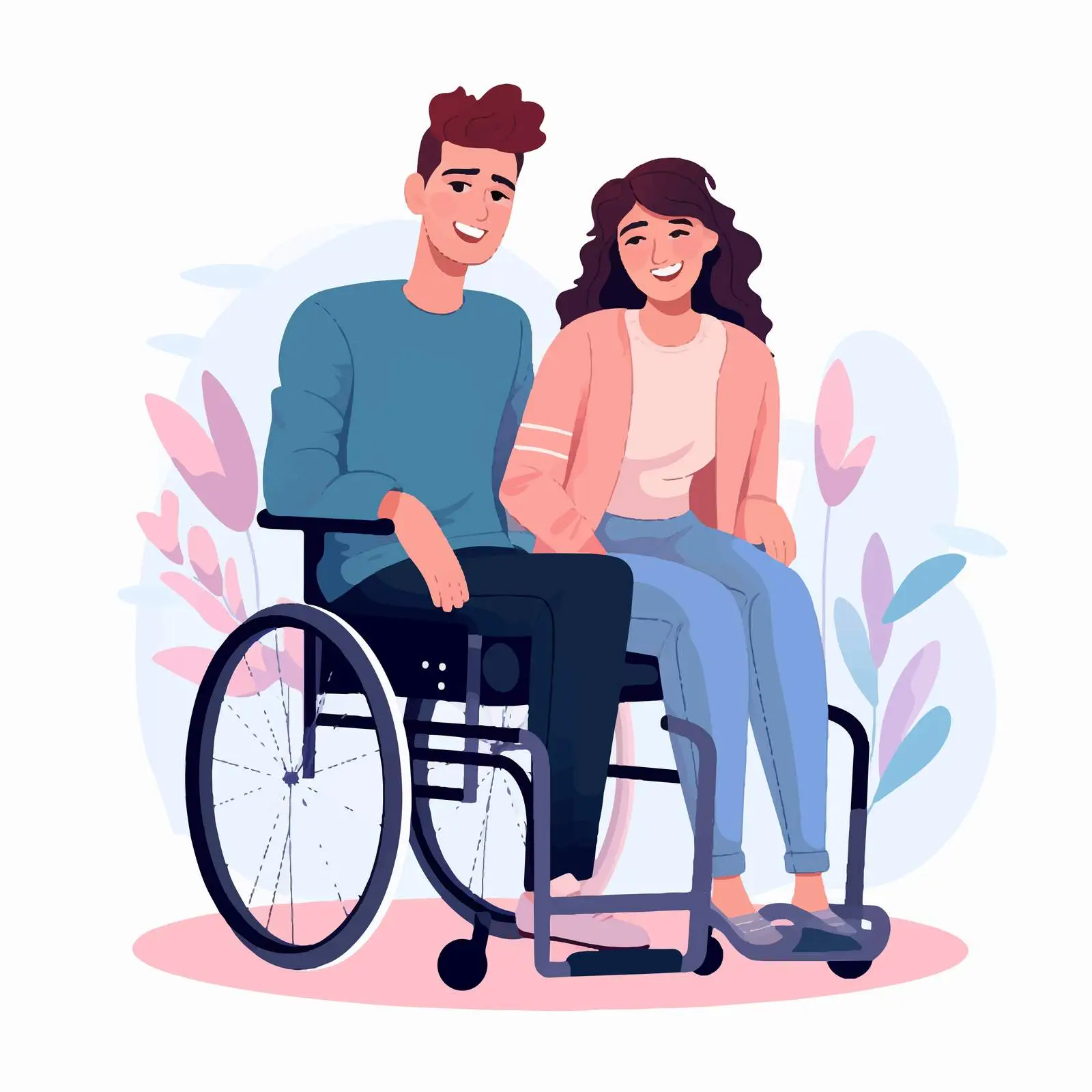Romantic Moment with Disabled Woman in Wheelchair — free download from Dotvec