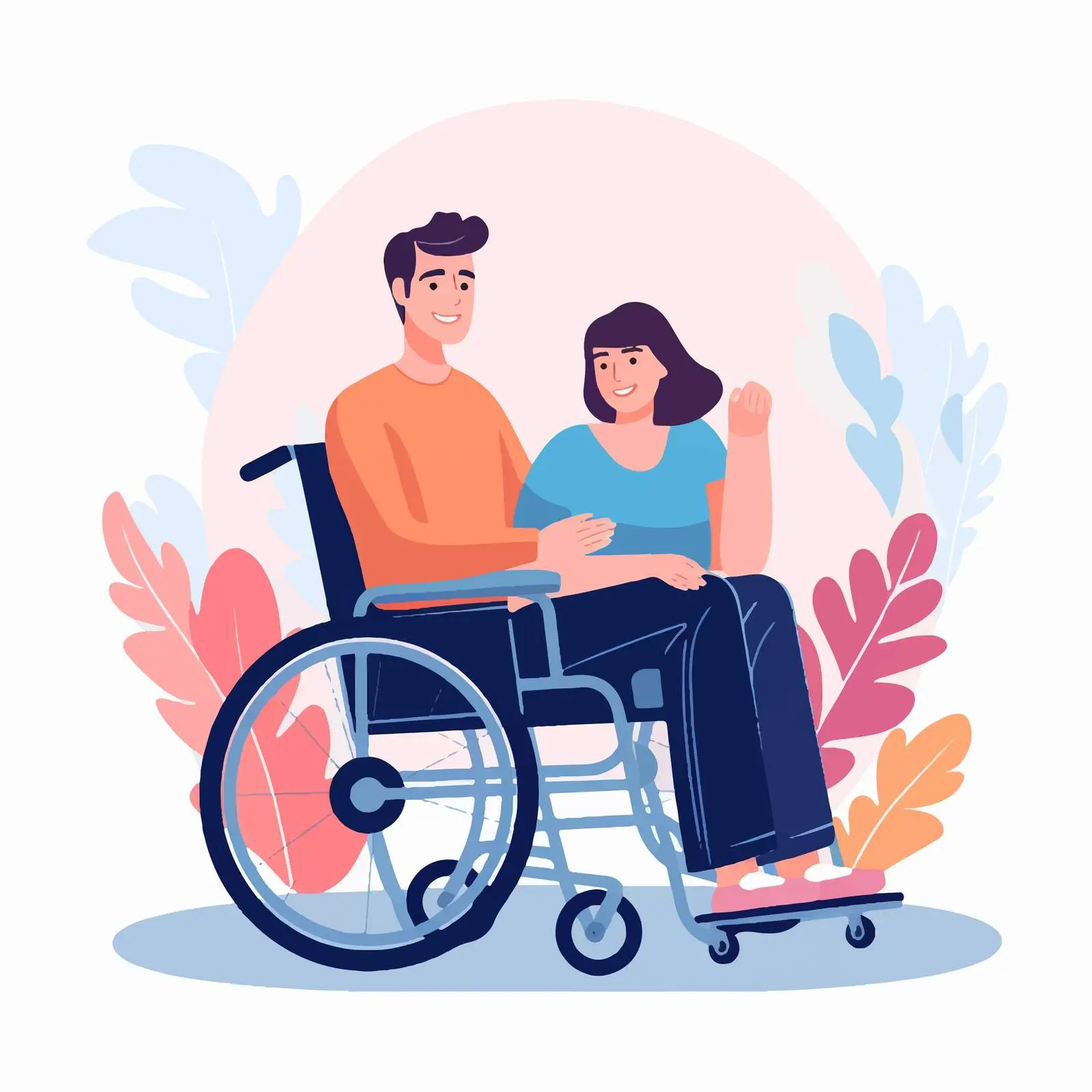 Romantic Couple with Disabled Woman in Wheelchair — free download from Dotvec