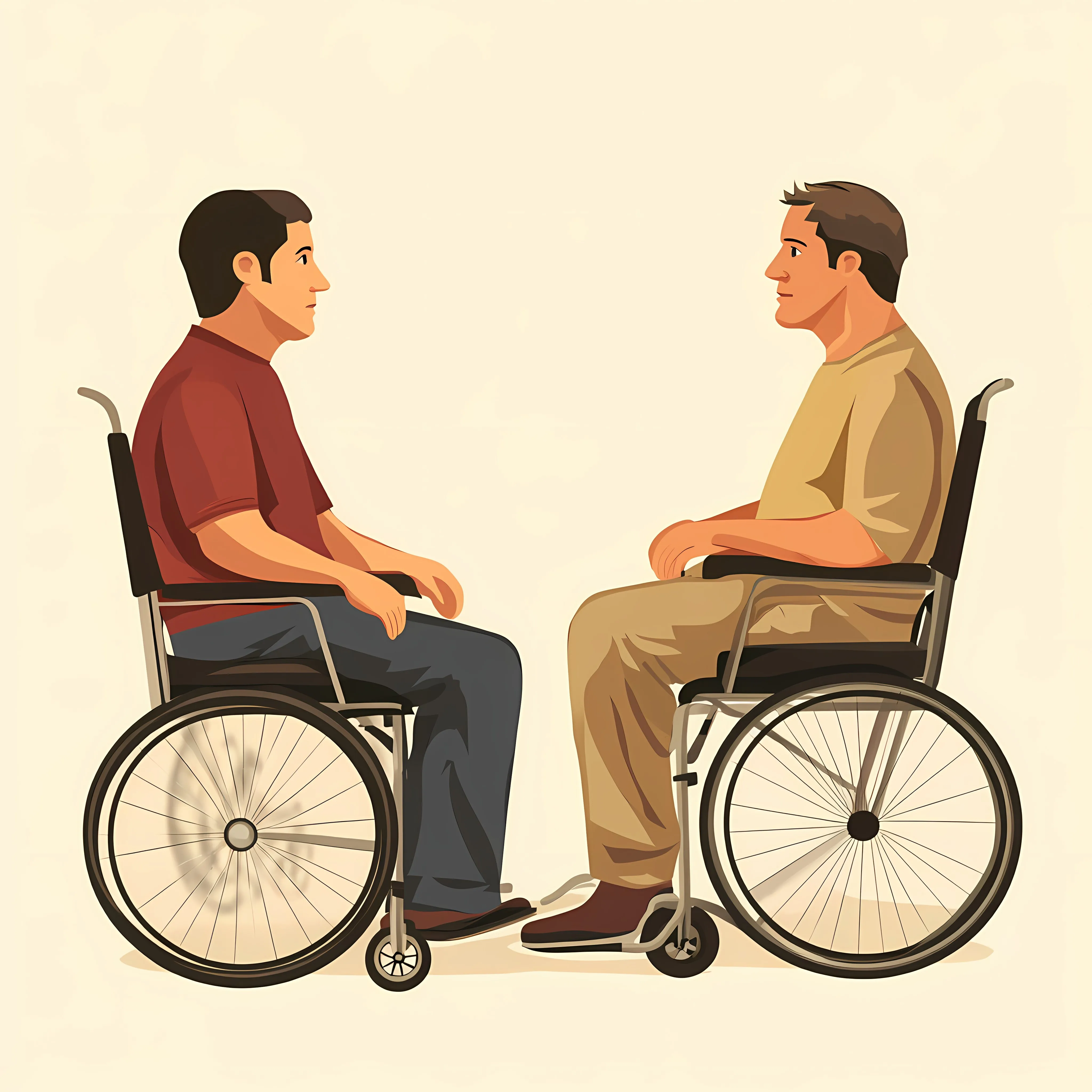 Flat Vector Illustration of Disabled Young Men — free download from Dotvec