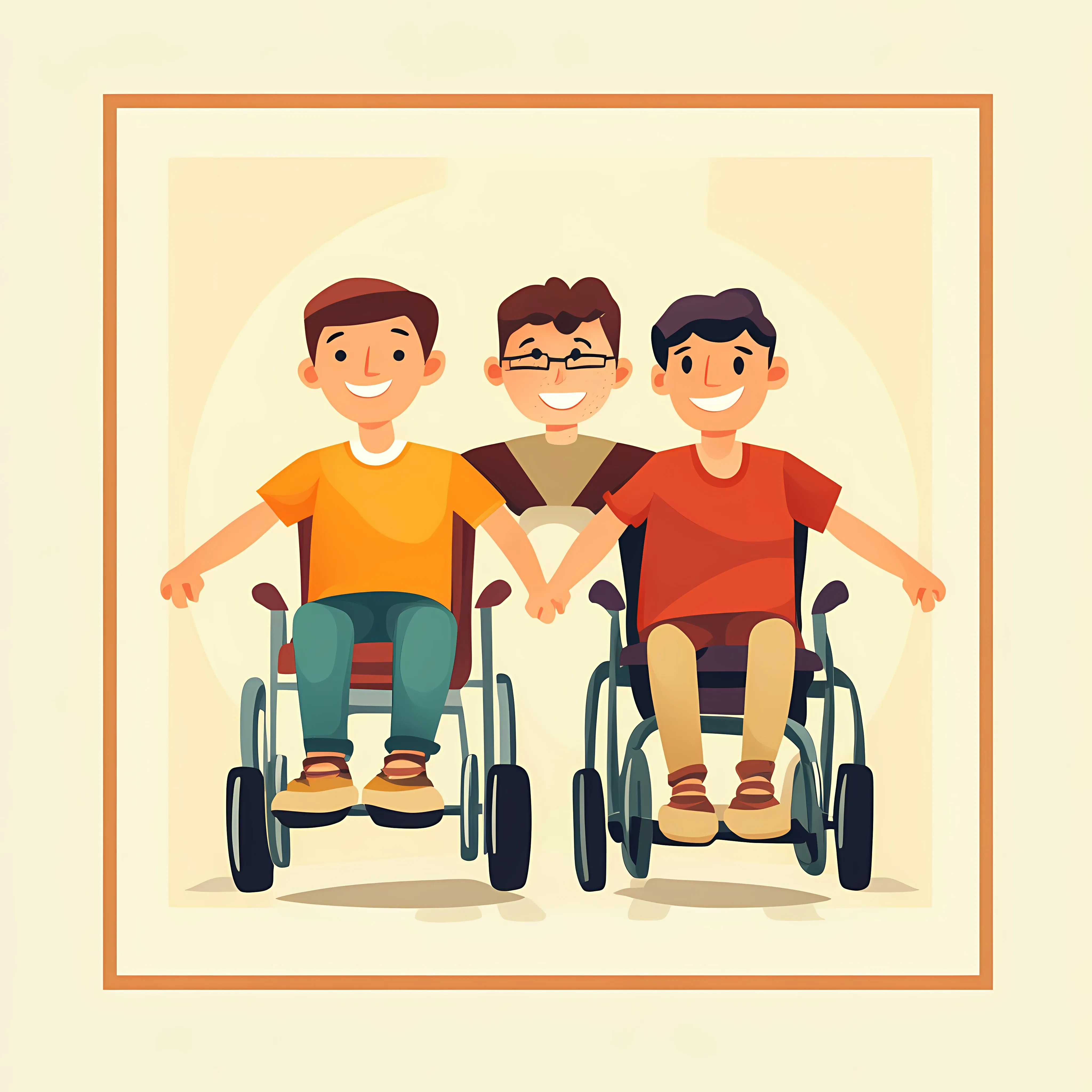 Flat Vector Illustration of Disabled Young Men — free download from Dotvec