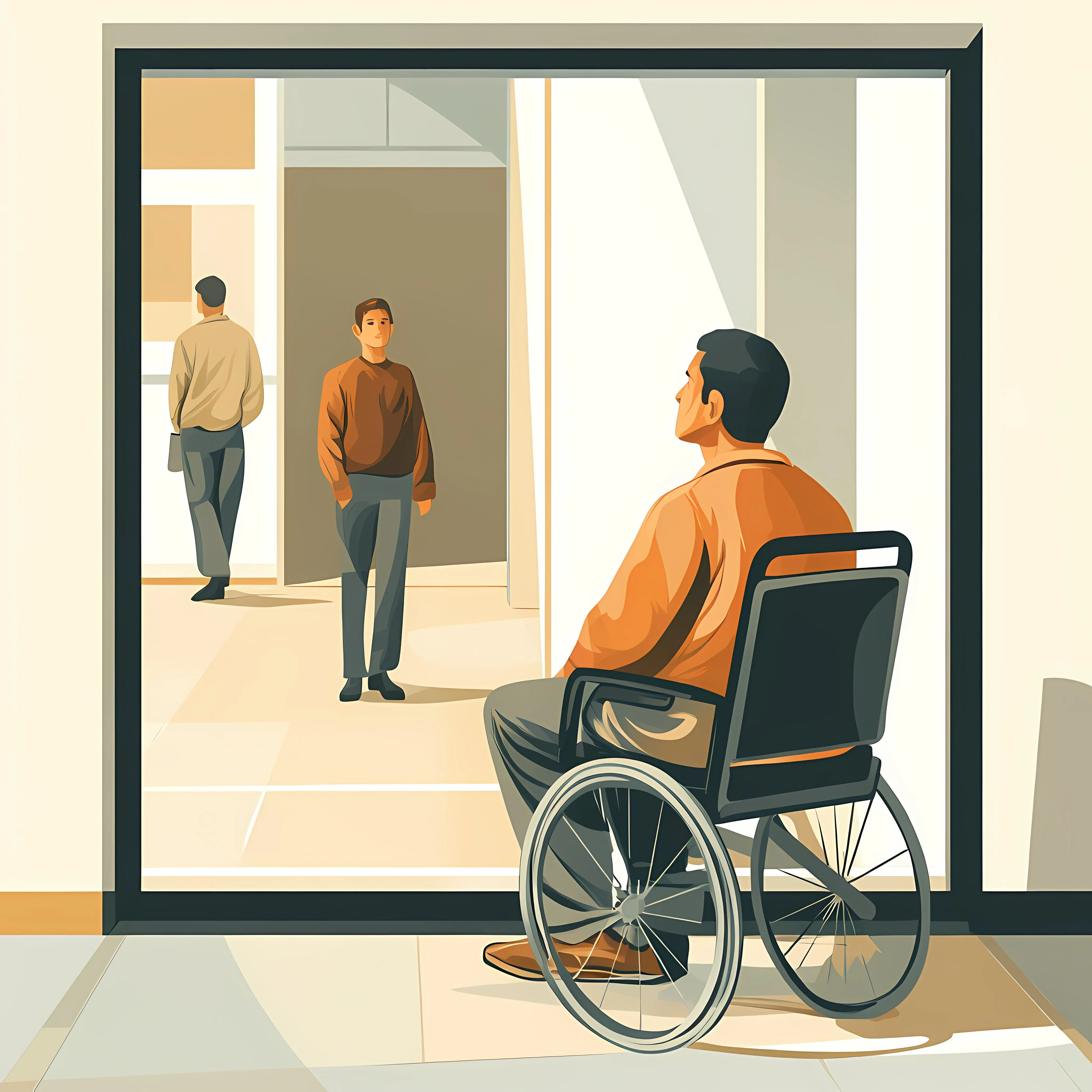 Flat Vector Illustration of Disabled Young Men — free download from Dotvec