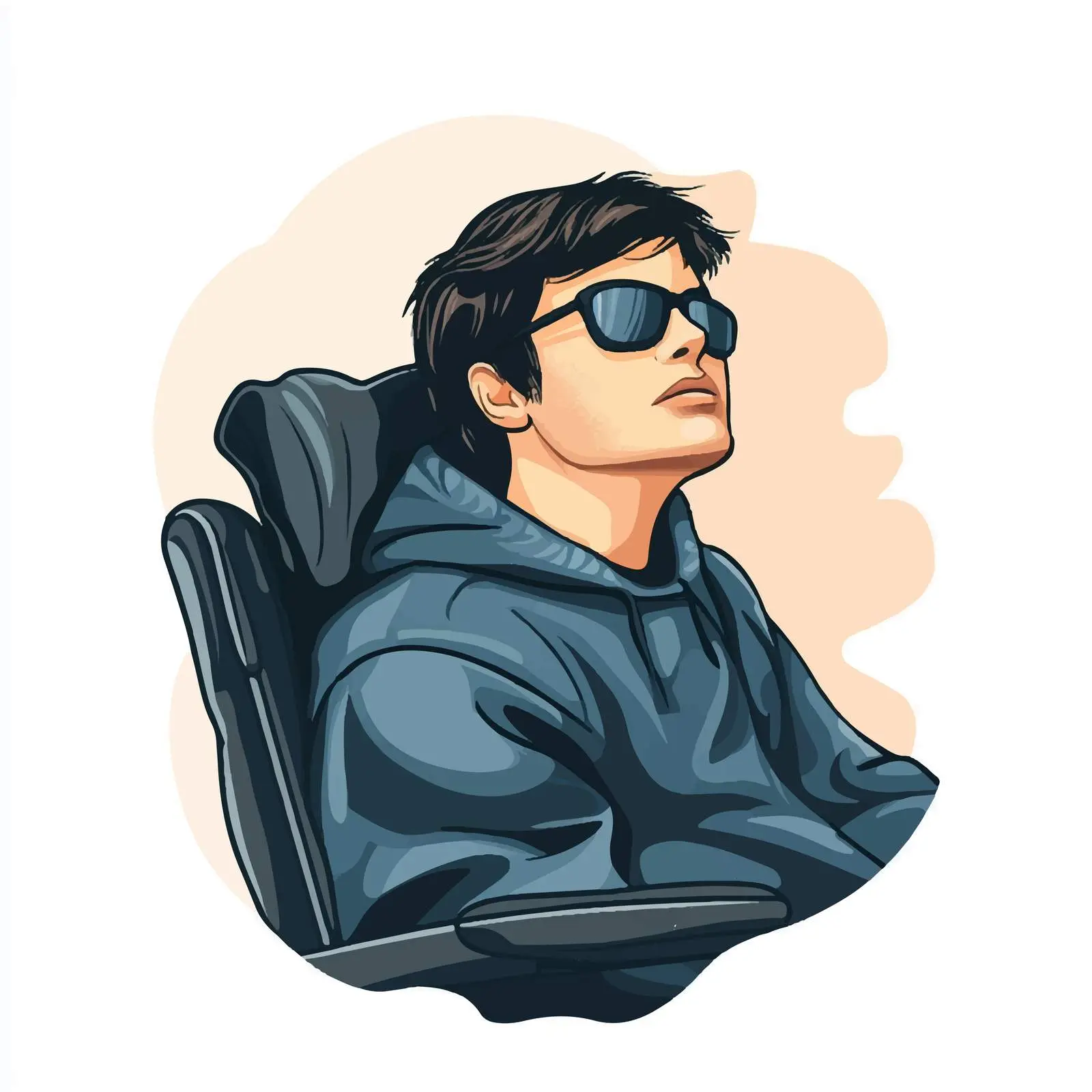 Young Disabled Men Vector Illustration — free download from Dotvec