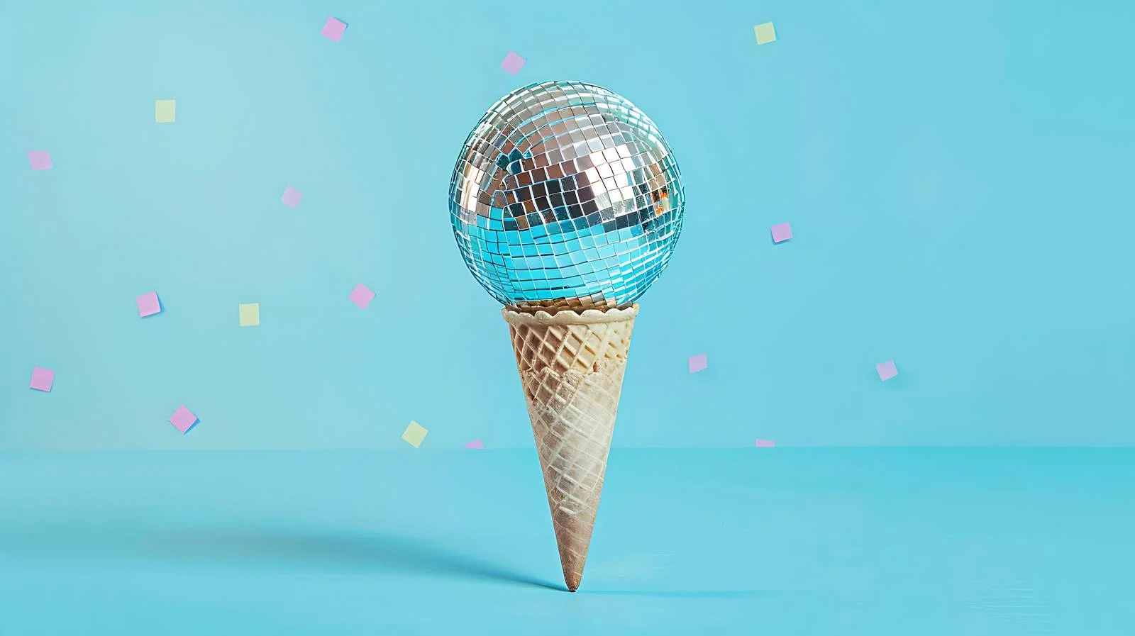 Disco Ball Cone on Blue Background — free download from Dotvec