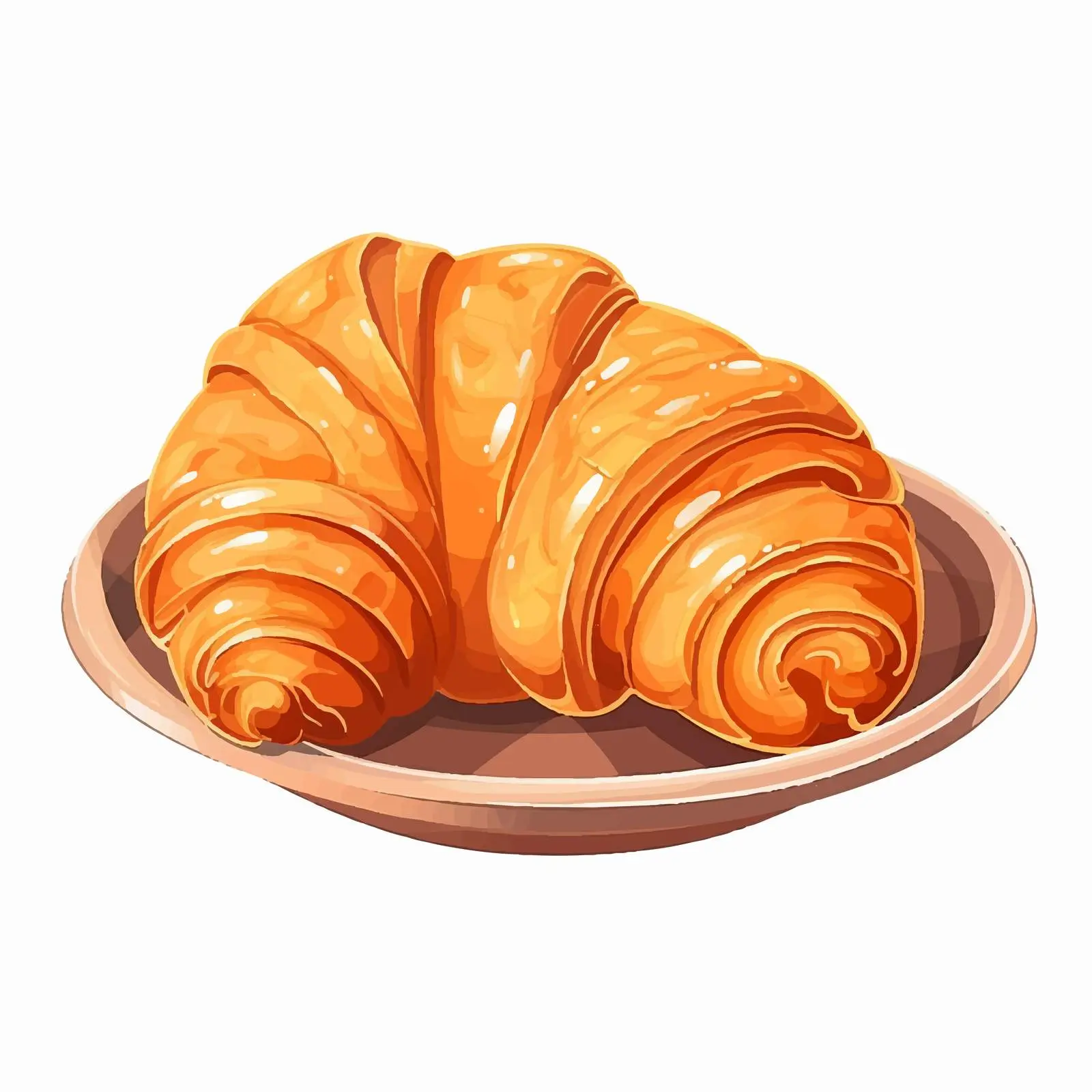 Delicious Cartoon Croissant Bread Icon Vector — free download from Dotvec