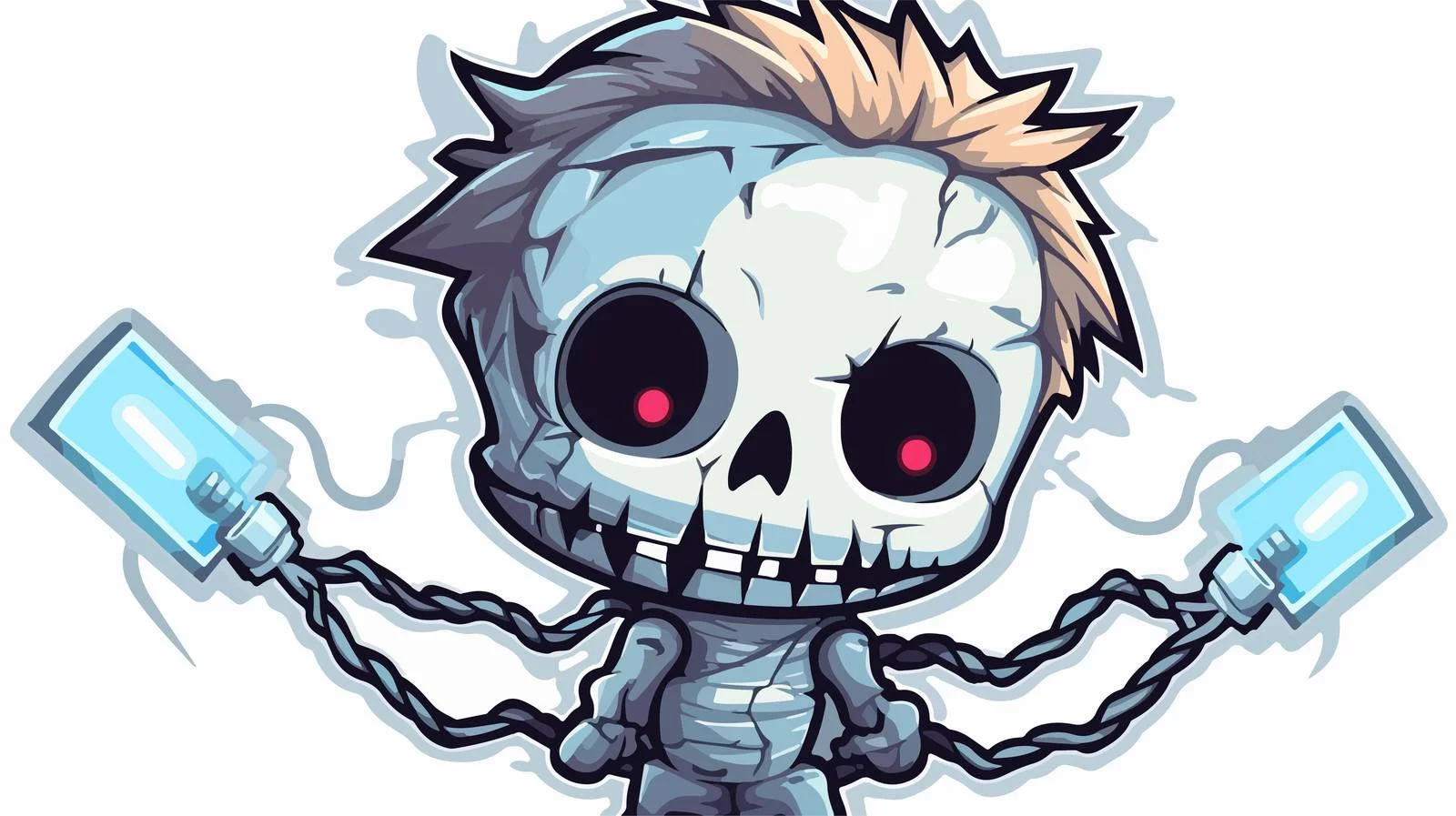 Kawaii Elect Cartoon Sticker — free download from Dotvec