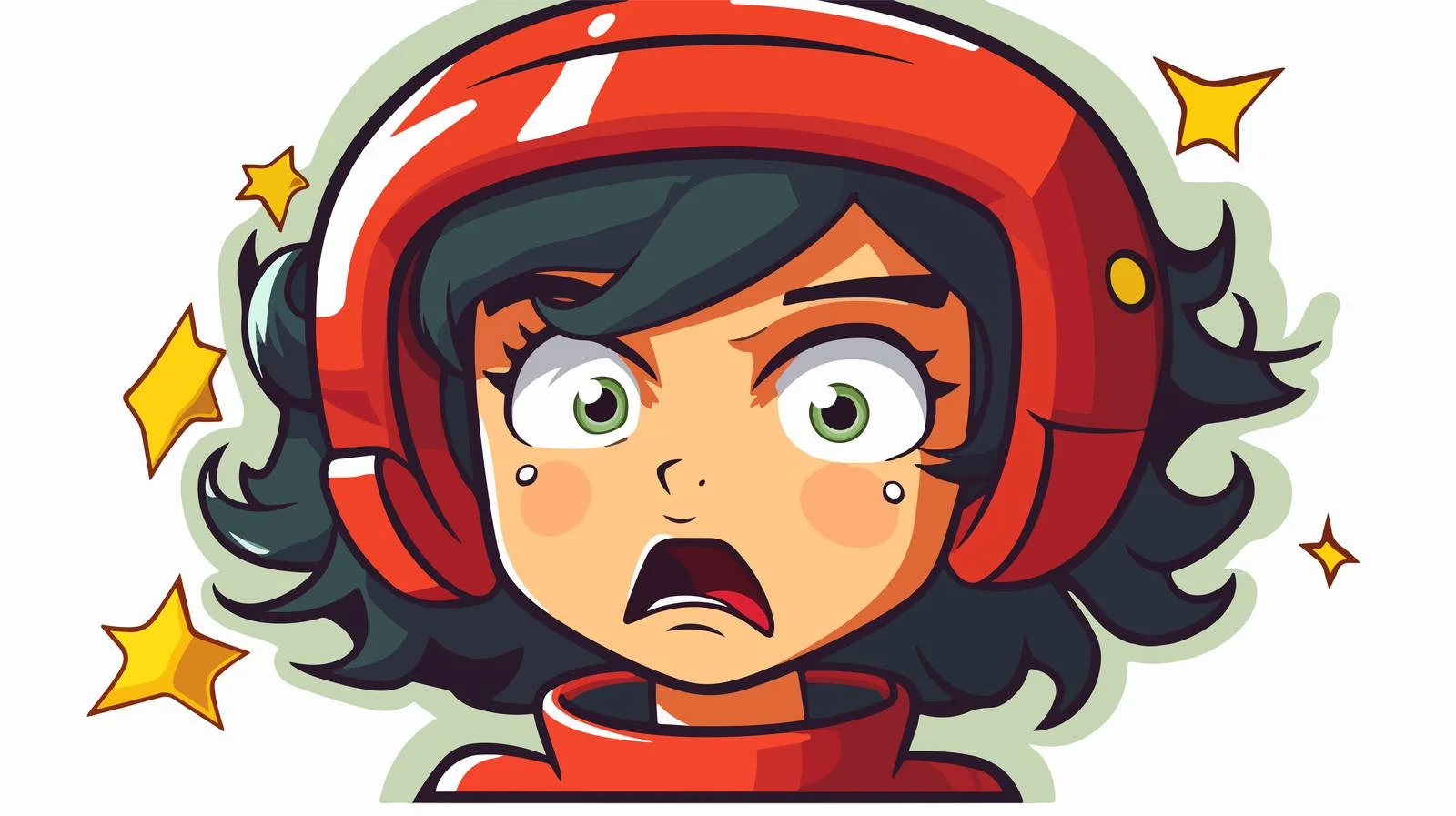 Angry Cartoon Space Girl Sticker — free download from Dotvec