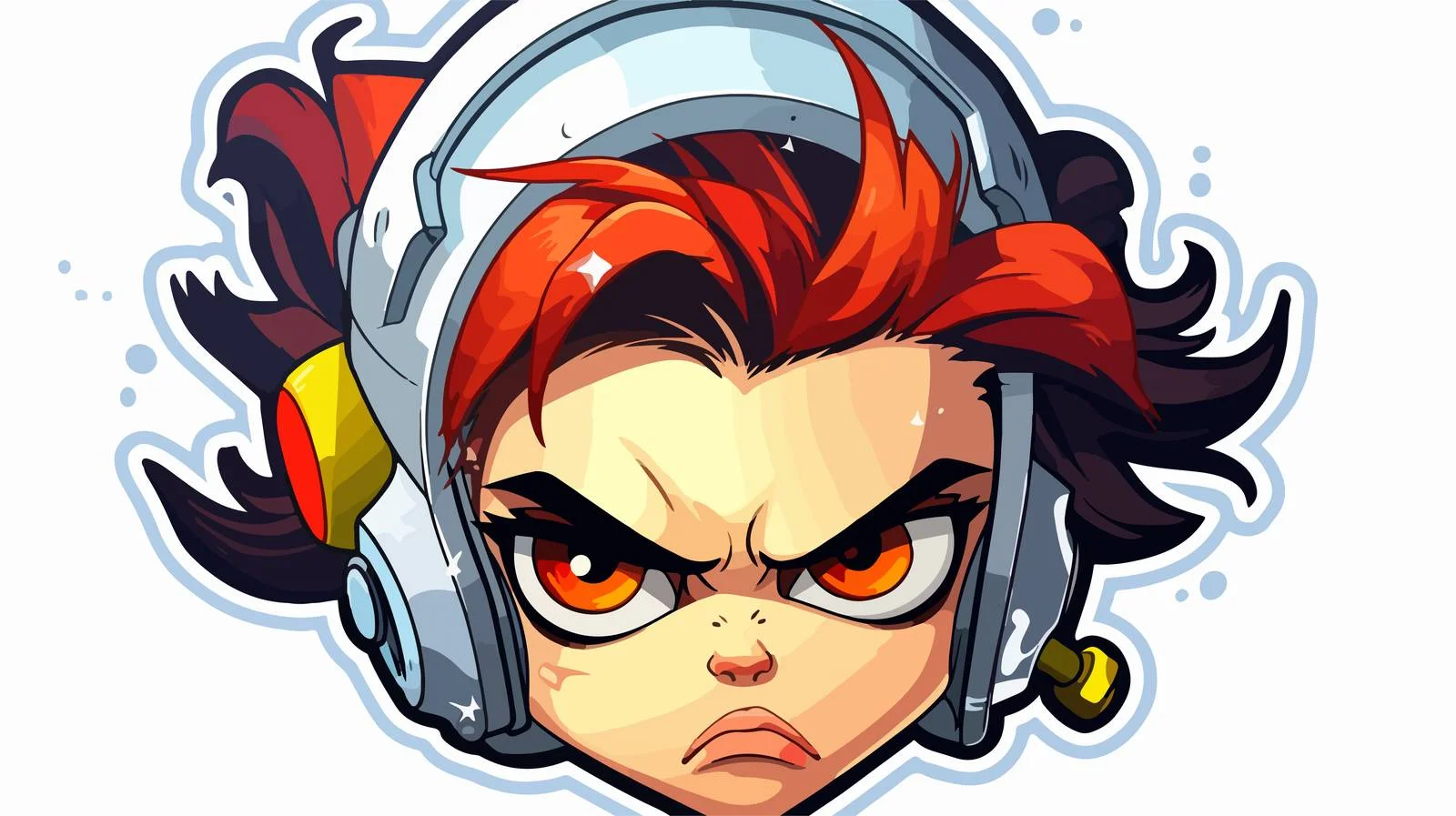 Angry Cartoon Space Girl Sticker — free download from Dotvec