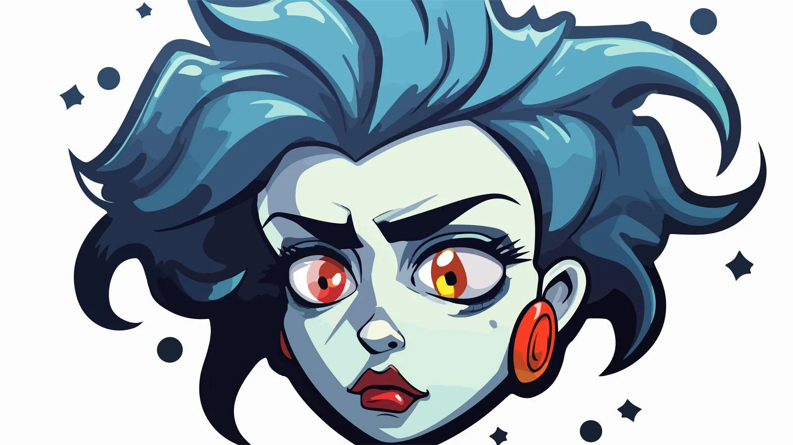 Angry Cartoon Space Girl Sticker — free download from Dotvec