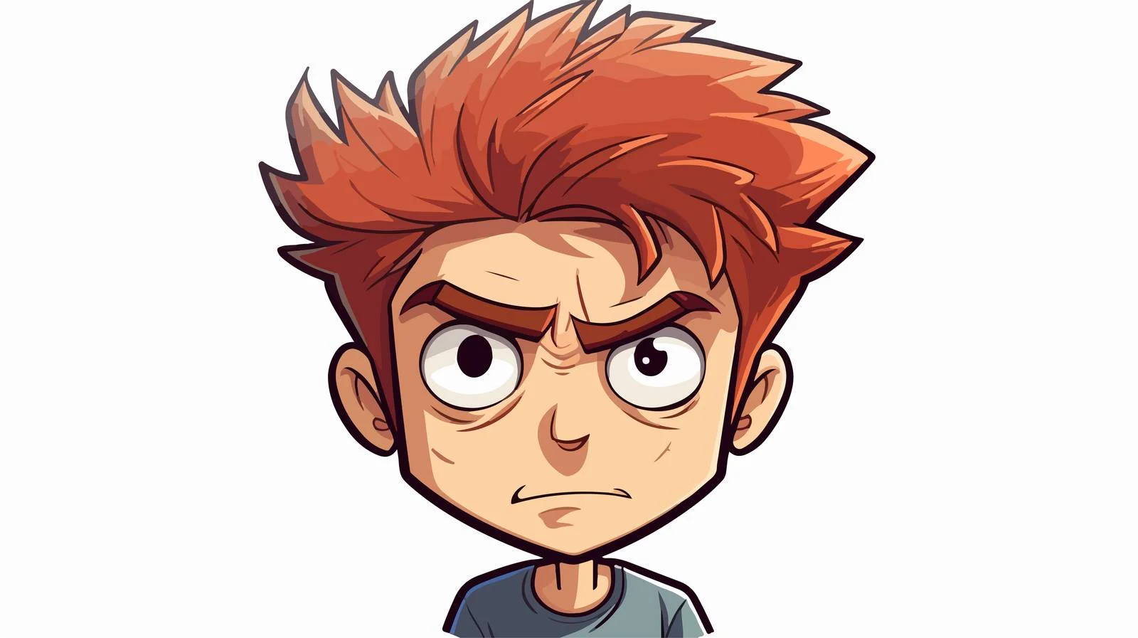 Annoyed Cartoon Boy Sticker — free download from Dotvec