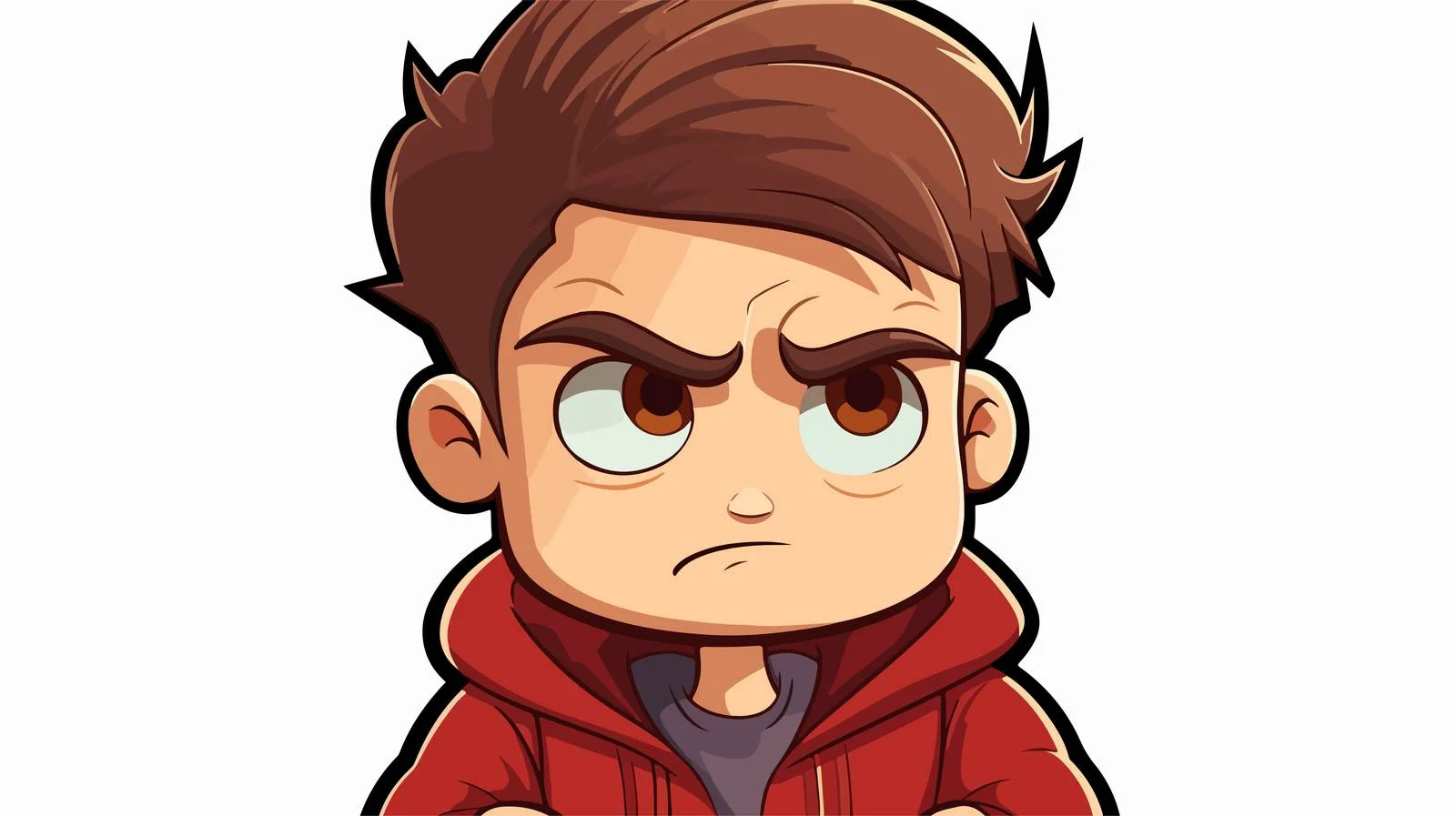 Annoyed Cartoon Boy Sticker — free download from Dotvec