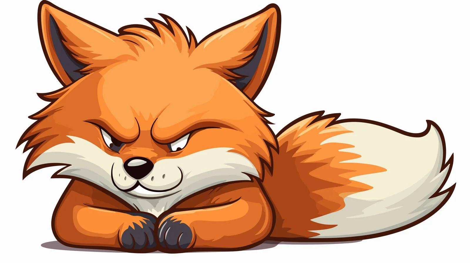 Cartoon Annoyed Fox Sticker — free download from Dotvec