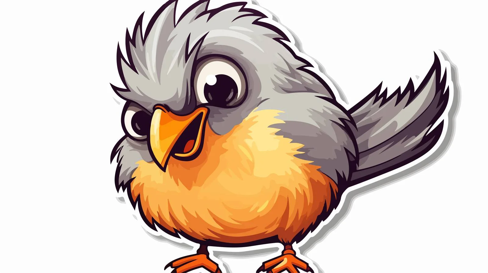 Distressed Cartoon Bird Sticker Illustration — free download from Dotvec