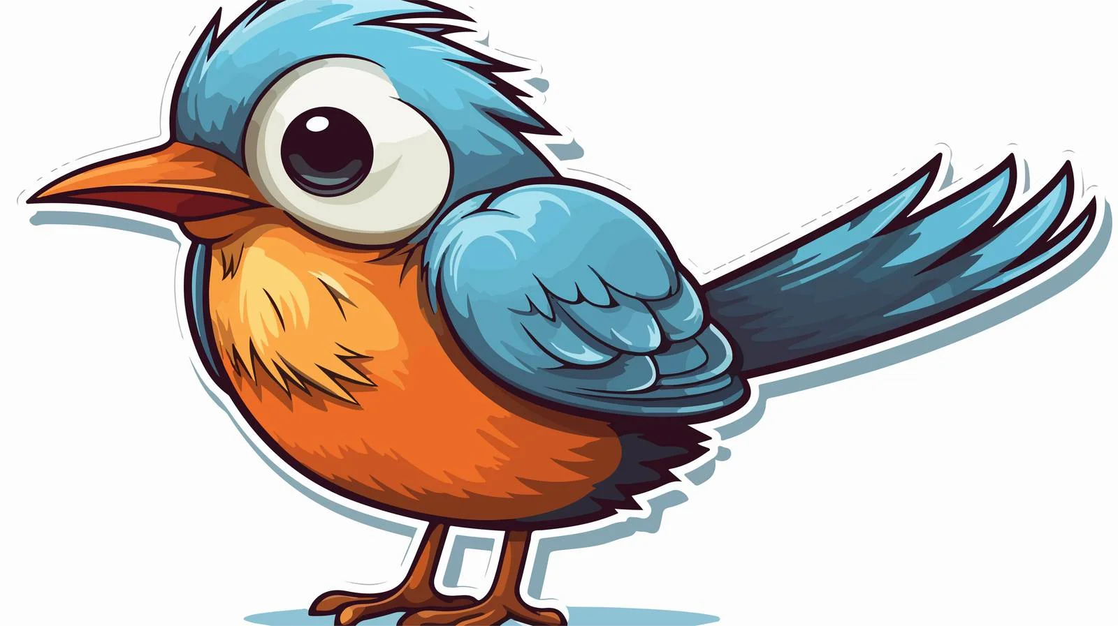 Distressed Cartoon Bird Sticker Illustration — free download from Dotvec