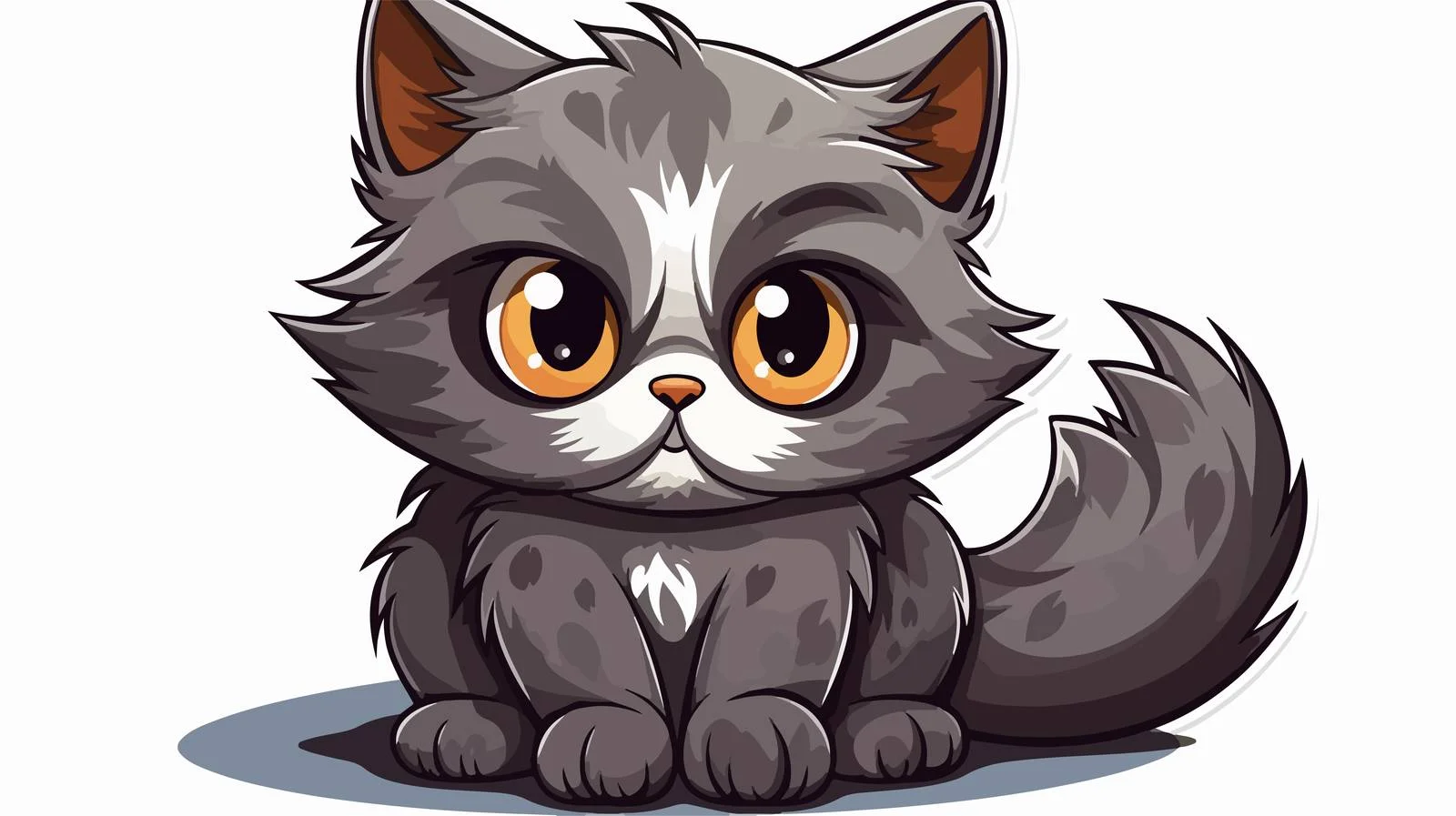 Distressed Cartoon Cat Sticker Illustration — free download from Dotvec