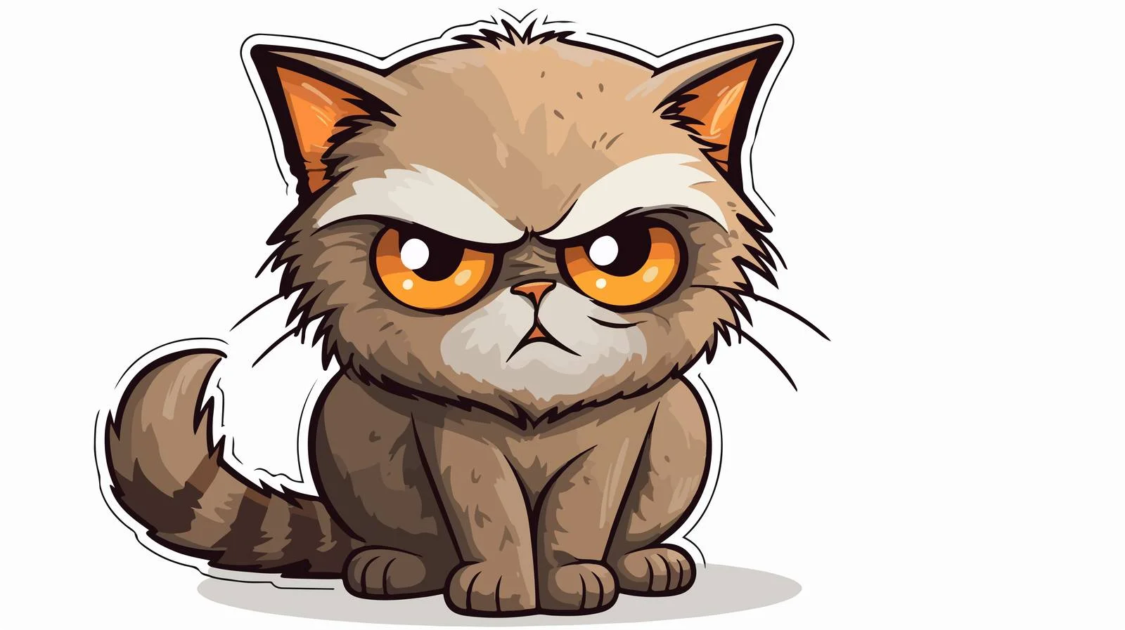 Distressed Cartoon Cat Sticker Vector Illustration — free download from Dotvec