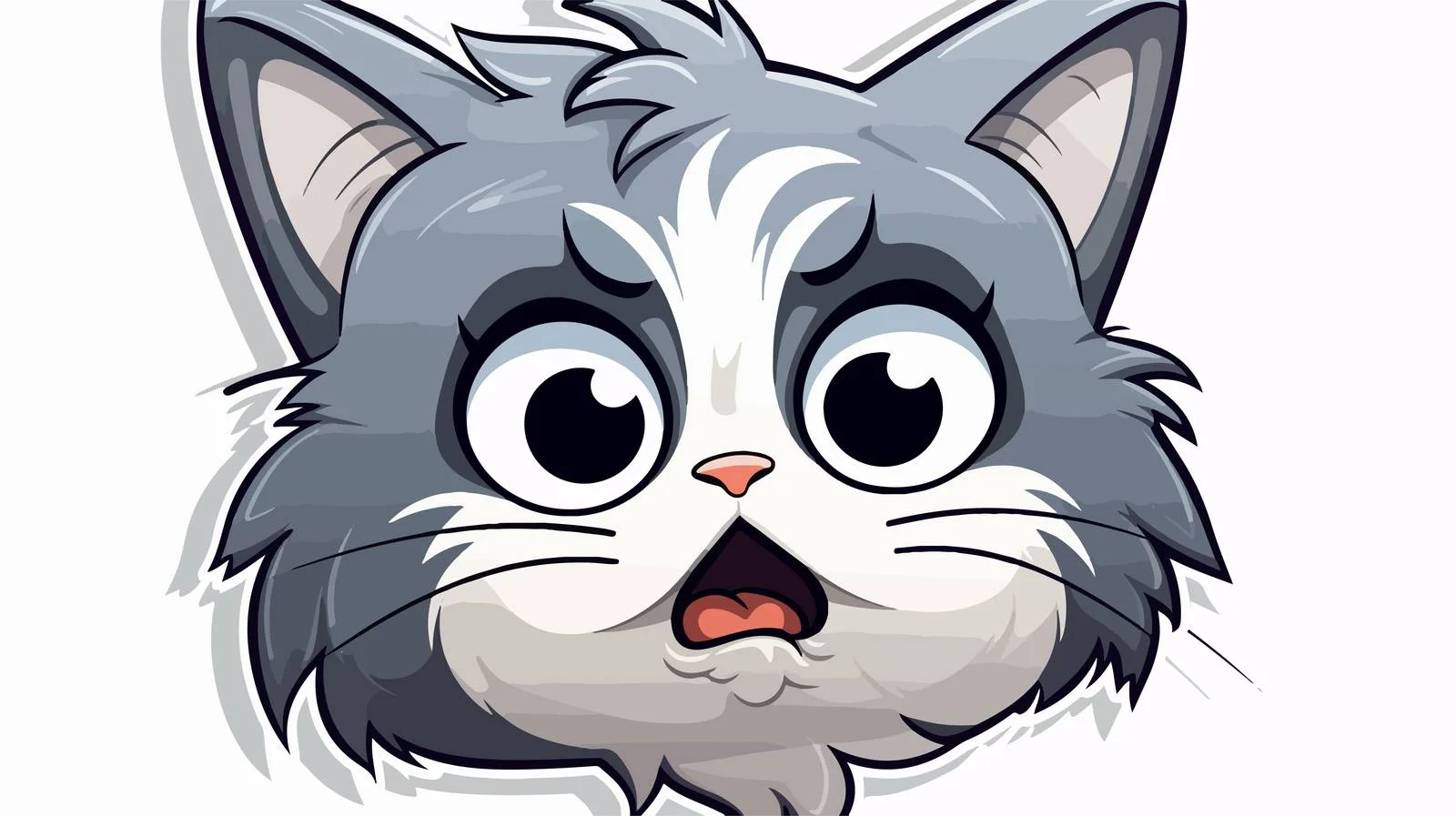 Cartoon Cat Distressed Sticker Vector Illustration — free download from Dotvec