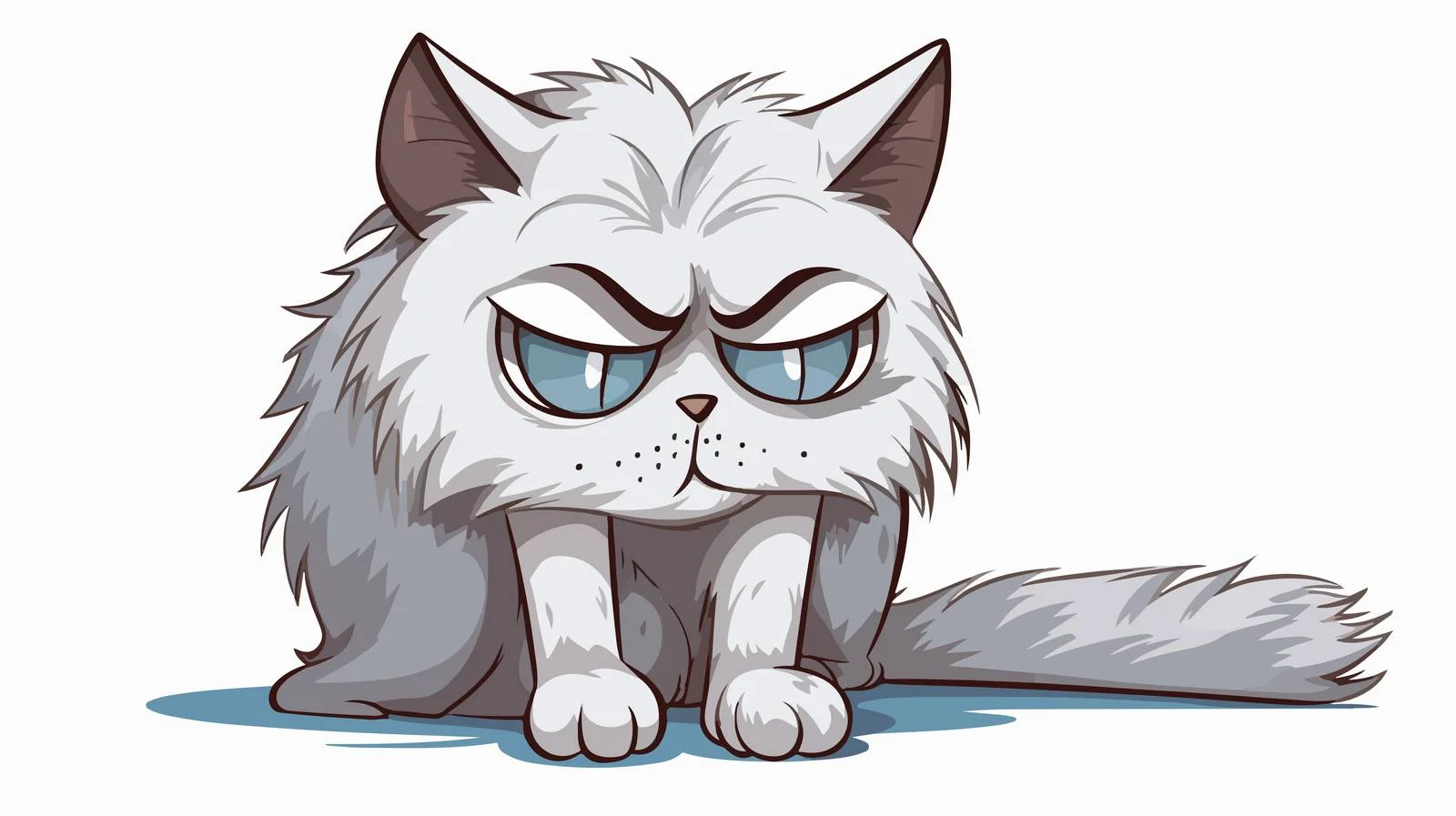 Cartoon Cat Rubbing Eyes Sticker — free download from Dotvec