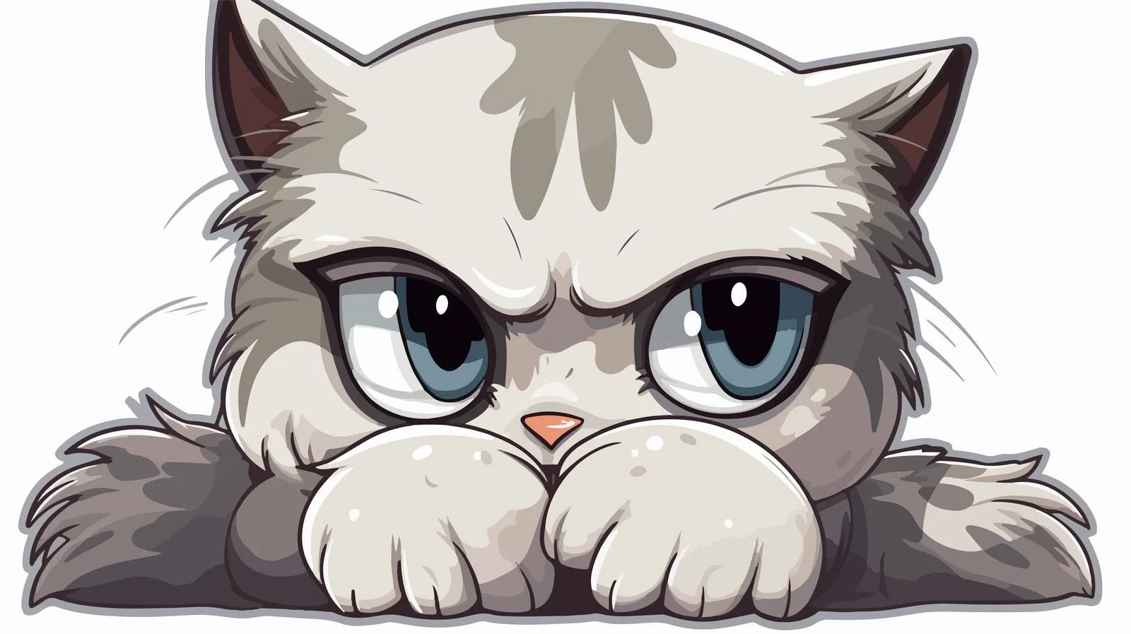 Cartoon Cat Rubbing Eyes Sticker — free download from Dotvec