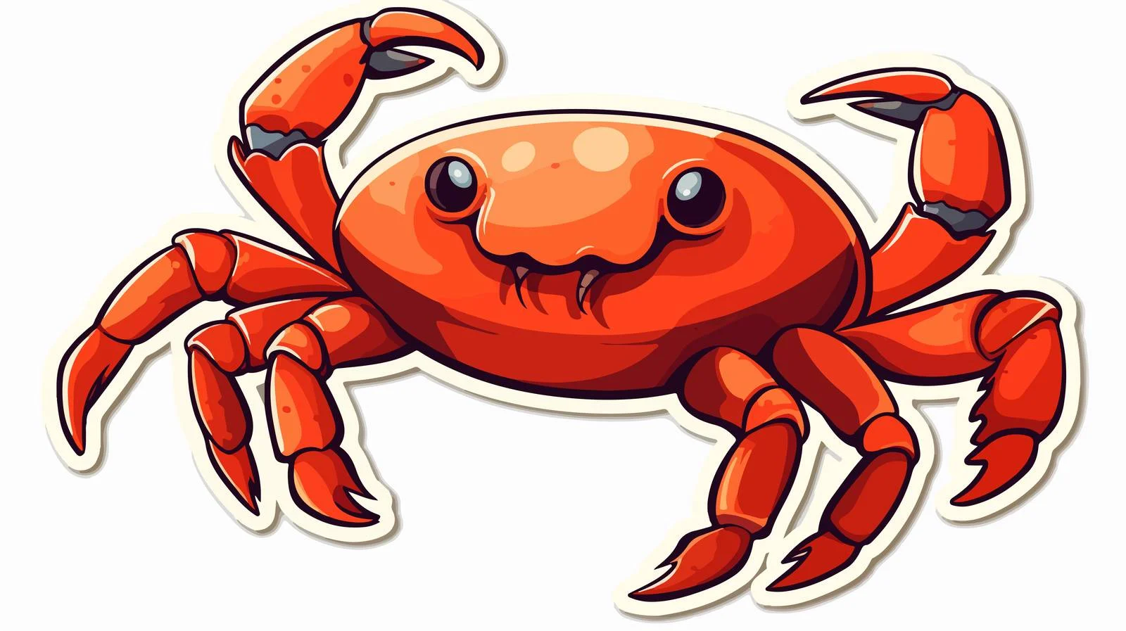 Cartoon Crab Distressed Sticker Illustration — free download from Dotvec