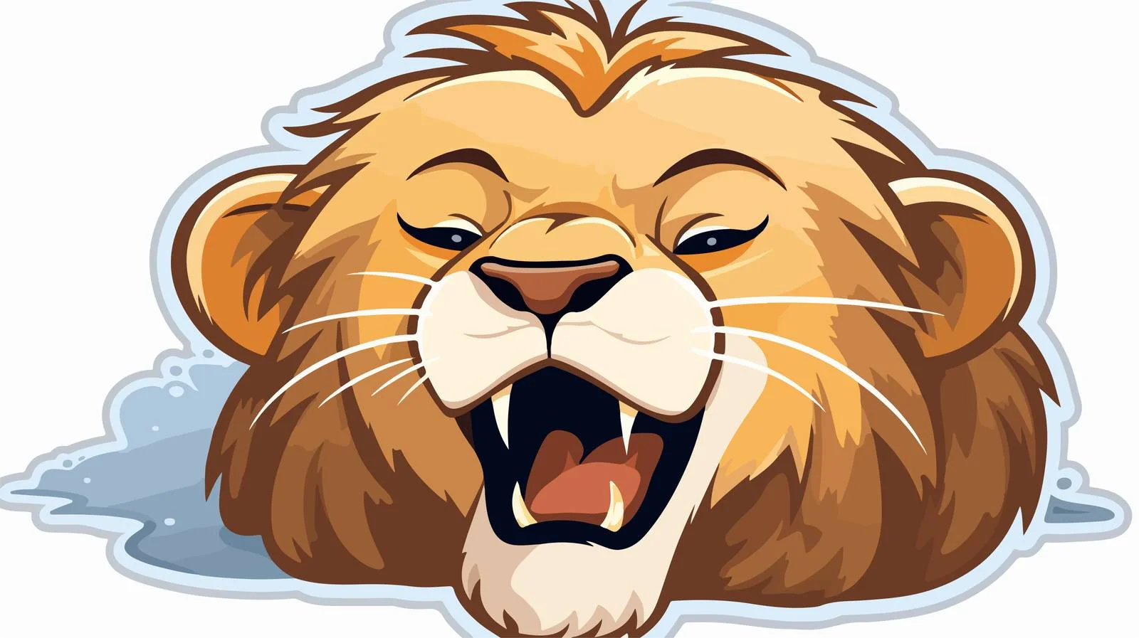 Cartoon Crying Lion Sticker — free download from Dotvec