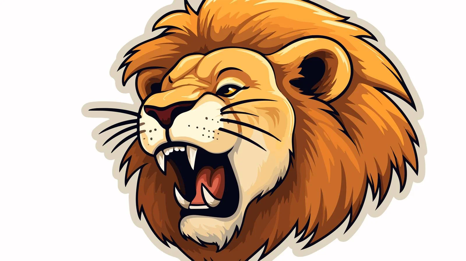 Distressed Cartoon Lion Sticker — free download from Dotvec
