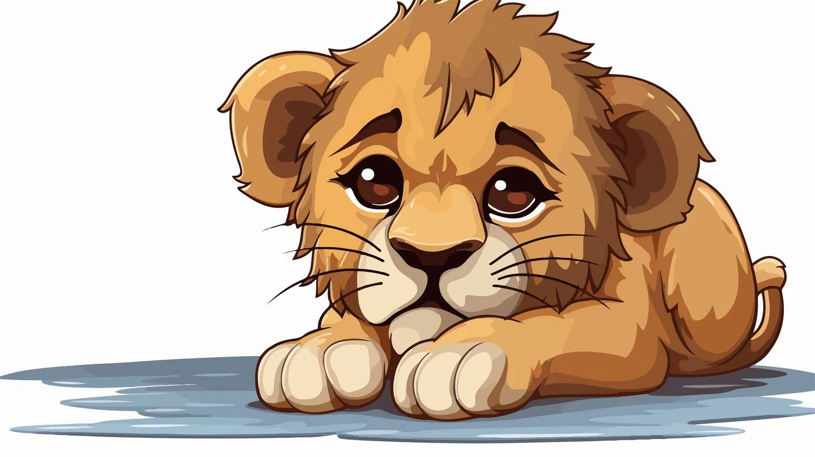 Cartoon Crying Lion Sticker — free download from Dotvec