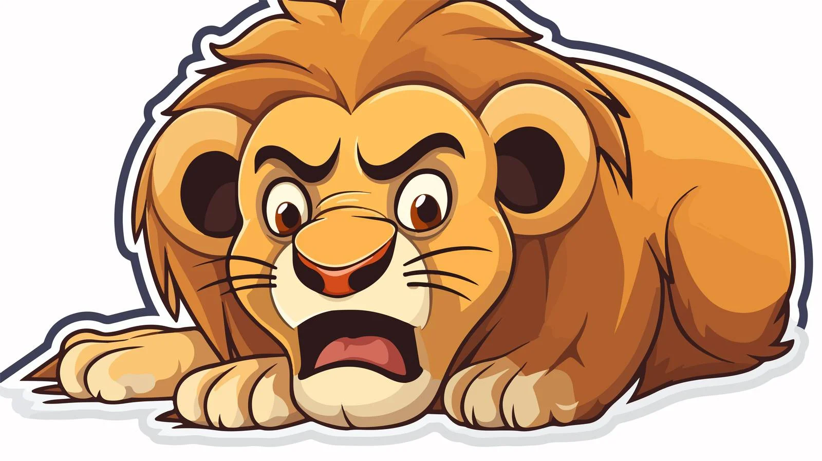 Cartoon Crying Lion Sticker — free download from Dotvec