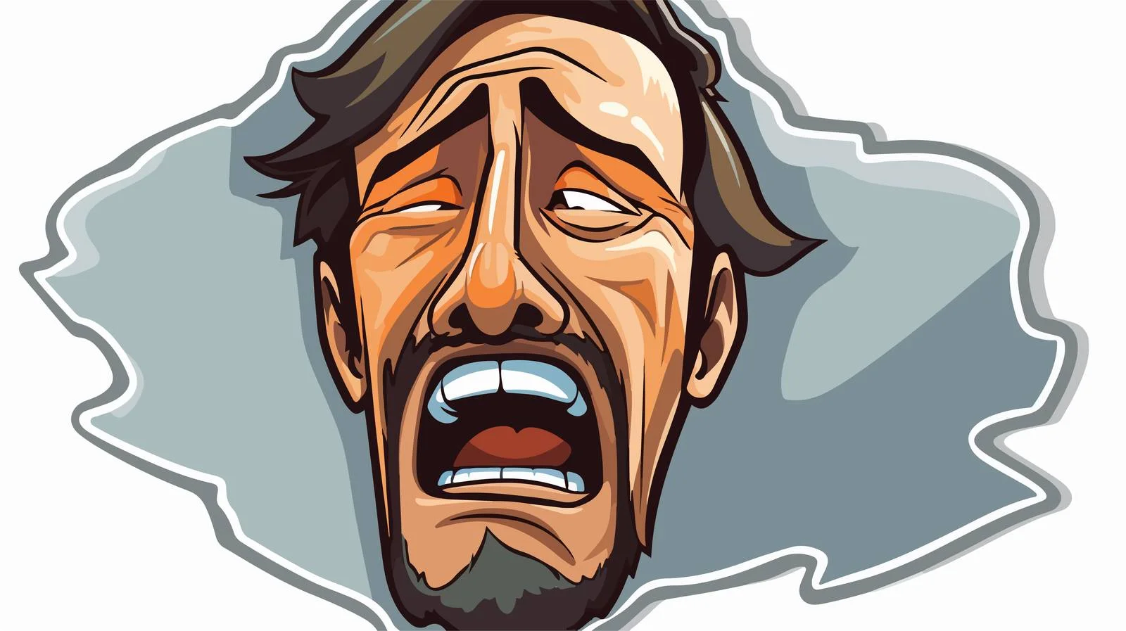 Cartoon Crying Man Sticker Illustration — free download from Dotvec