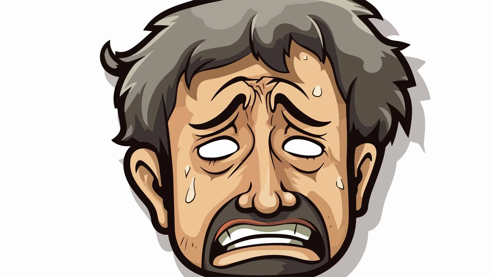 Distressed Cartoon Man Sticker — free download from Dotvec