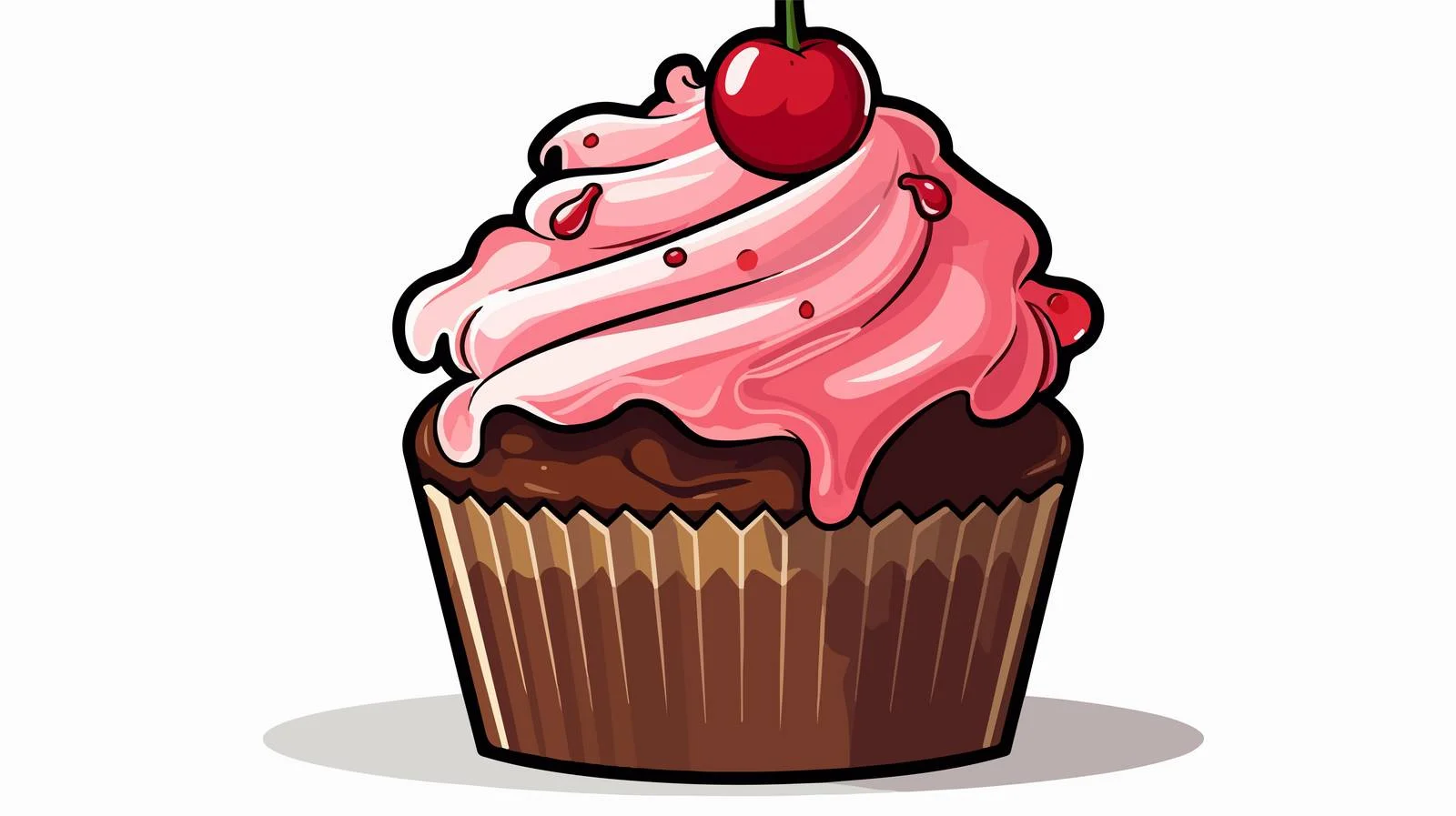 Vintage Cartoon Cupcake Sticker — free download from Dotvec