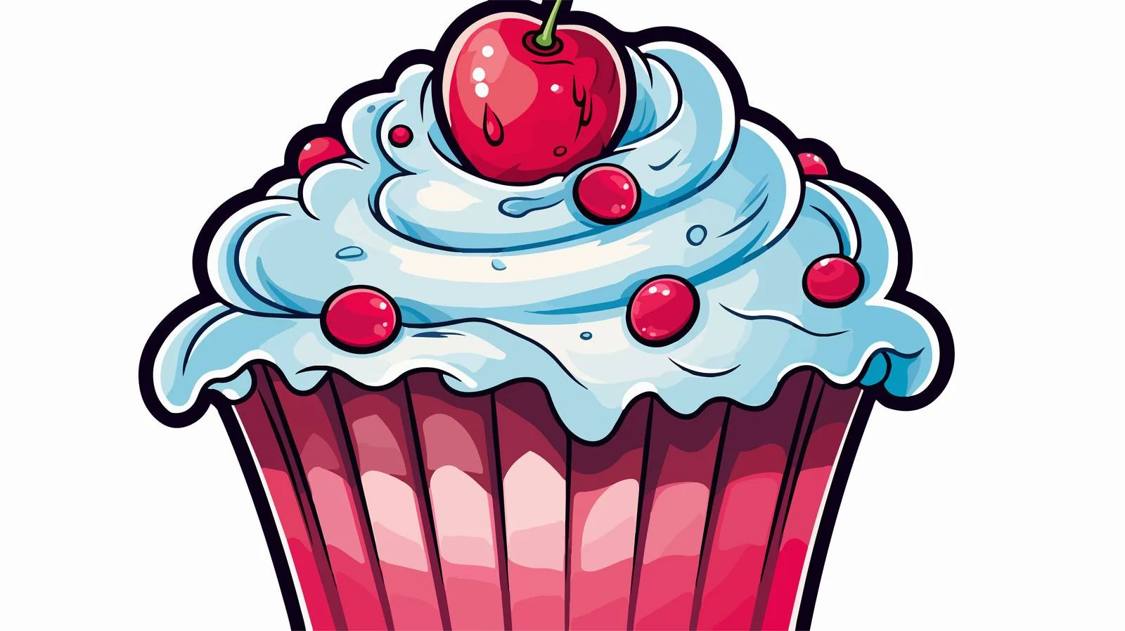 Distressed Cartoon Cupcake Sticker Vector — free download from Dotvec