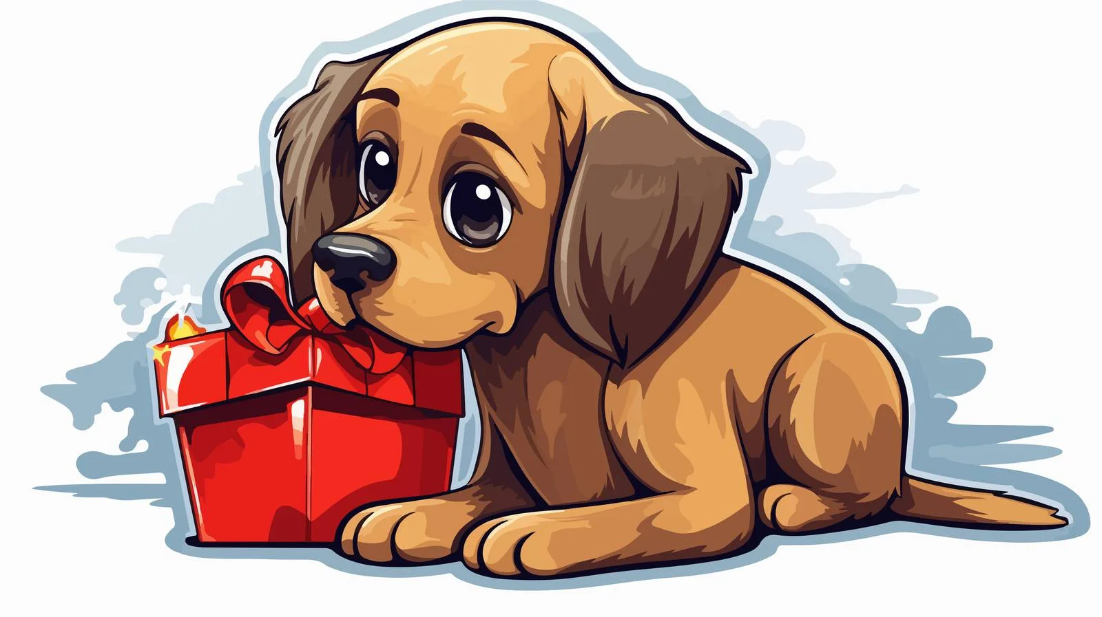 Distressed Cartoon Dog Sticker — free download from Dotvec