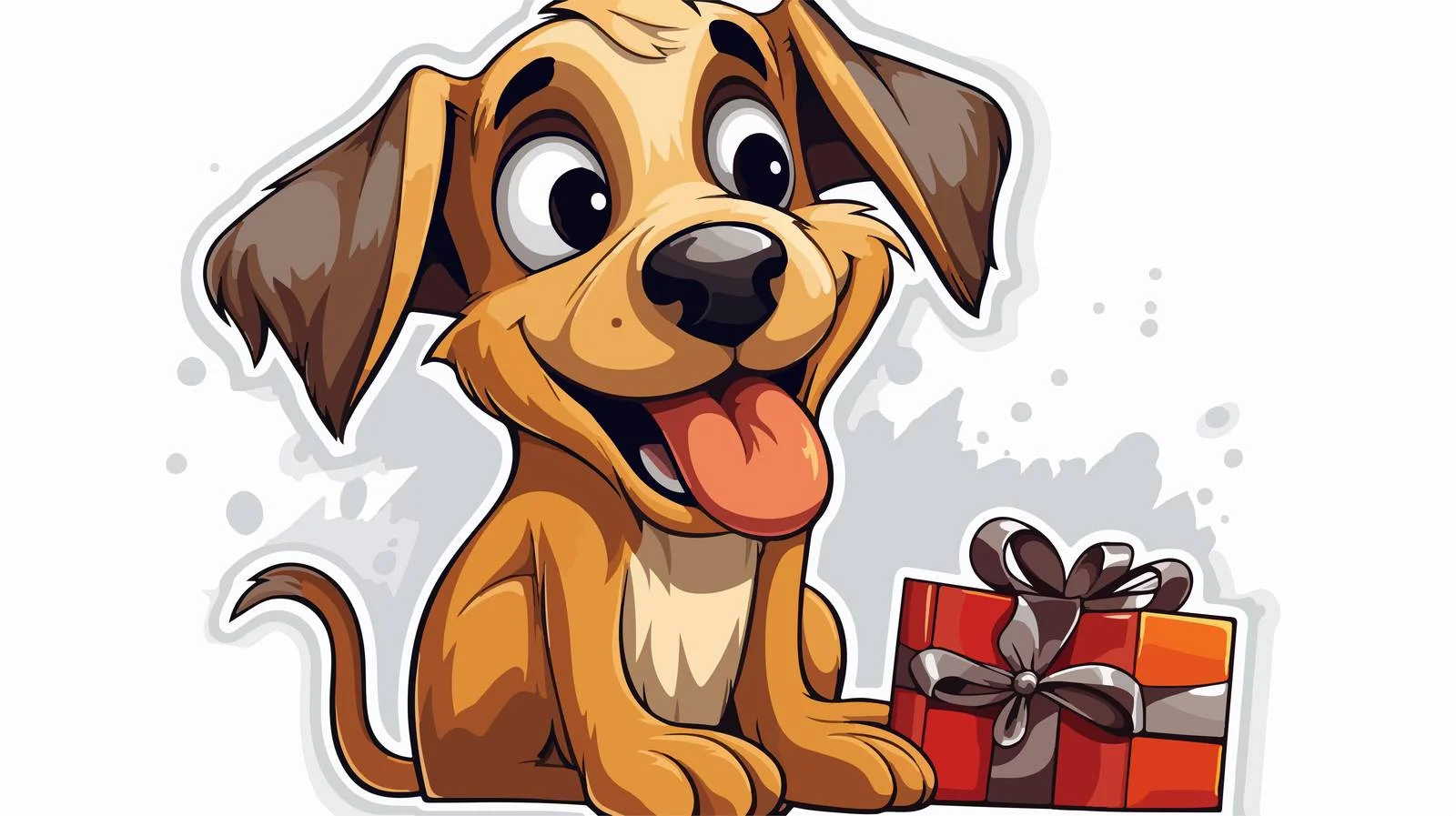 Cartoon Disgusted Dog Sticker — free download from Dotvec