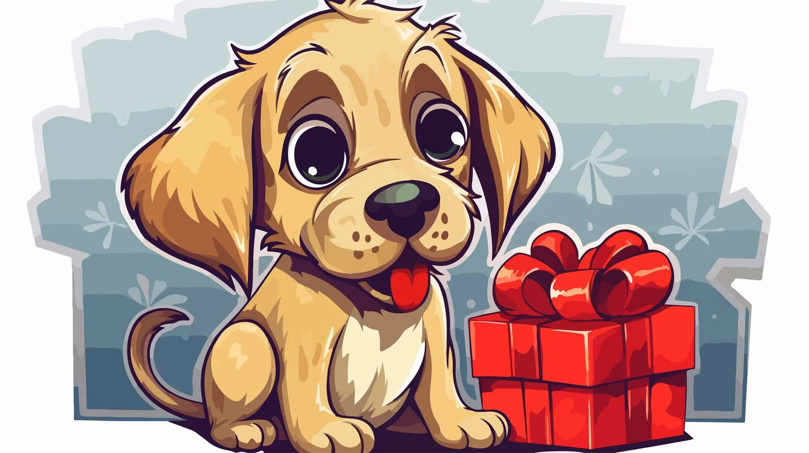 Distressed Cartoon Dog Sticker — free download from Dotvec