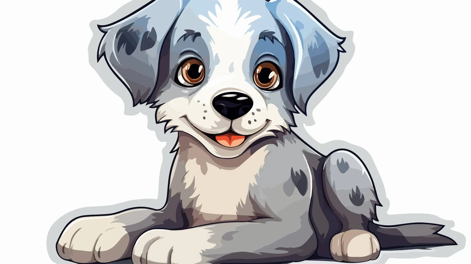 Distressed Cartoon Dog Sticker Vector Illustration — free download from Dotvec