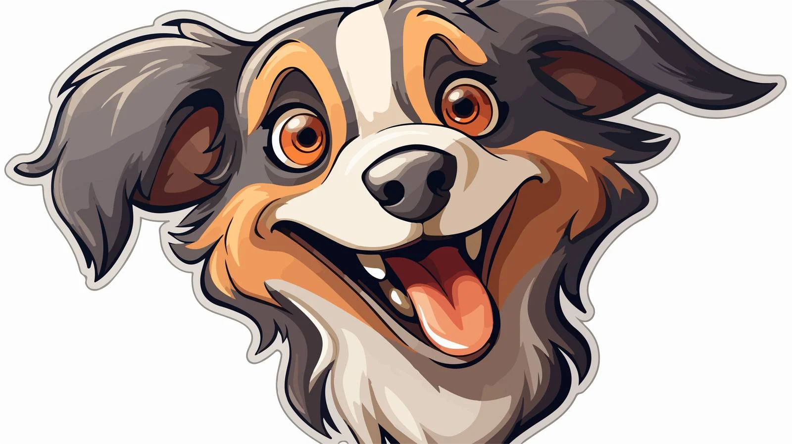 Cartoon Dog Distressed Sticker with Tongue — free download from Dotvec
