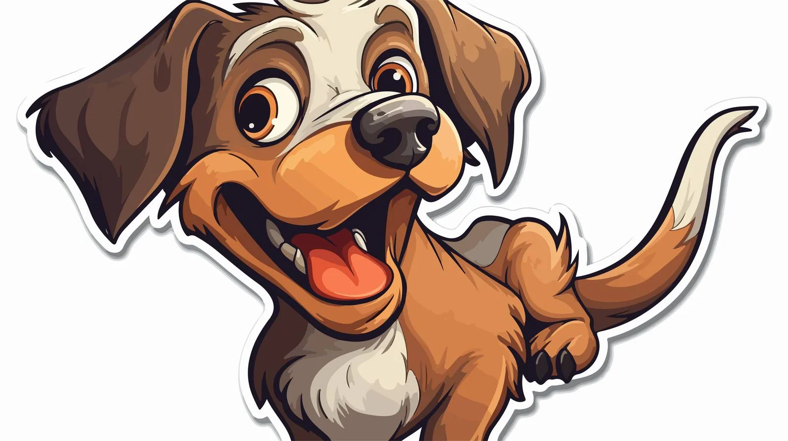 Cartoon Dog Distressed Sticker with Tongue — free download from Dotvec