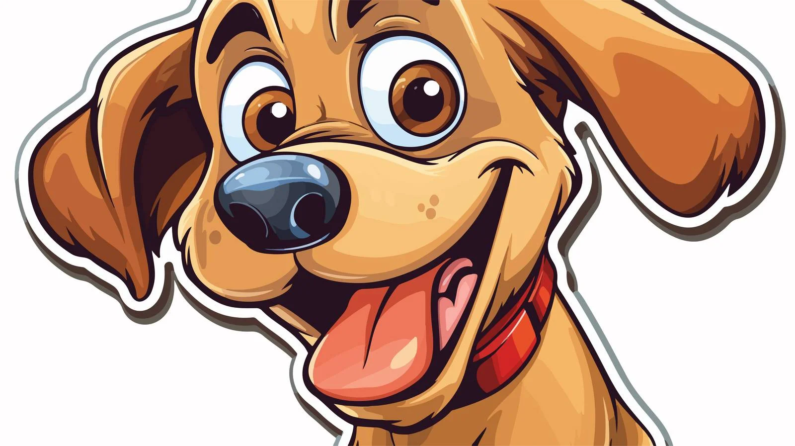 Cartoon Dog Tongue Sticker — free download from Dotvec
