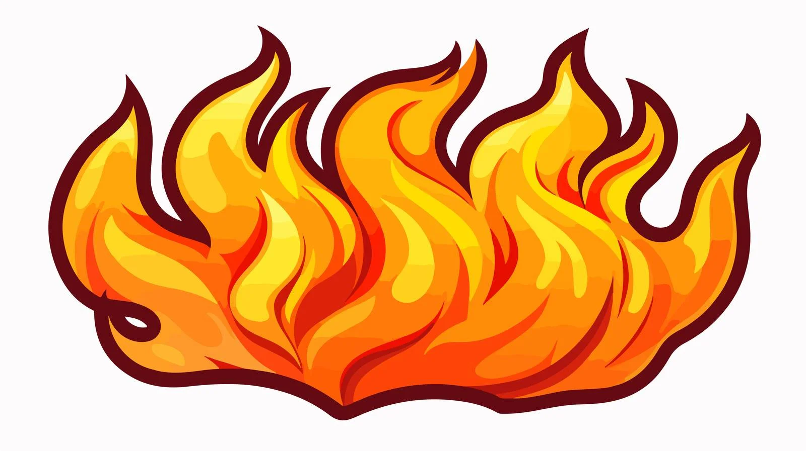 Cartoon Flame Sticker Vector Art free images image from Dotvec