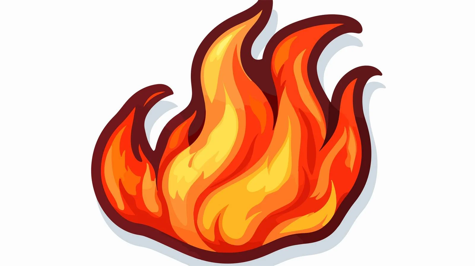 Distressed Cartoon Flame Sticker Vector Image — free download from Dotvec