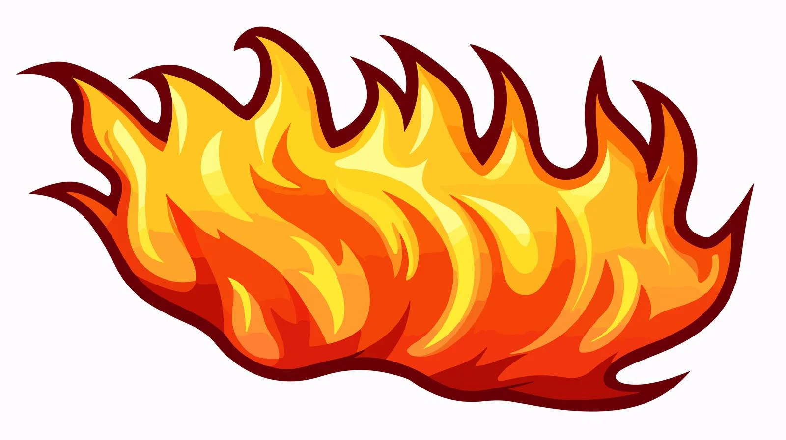 Cartoon Flame Sticker Vector Illustration — free download from Dotvec
