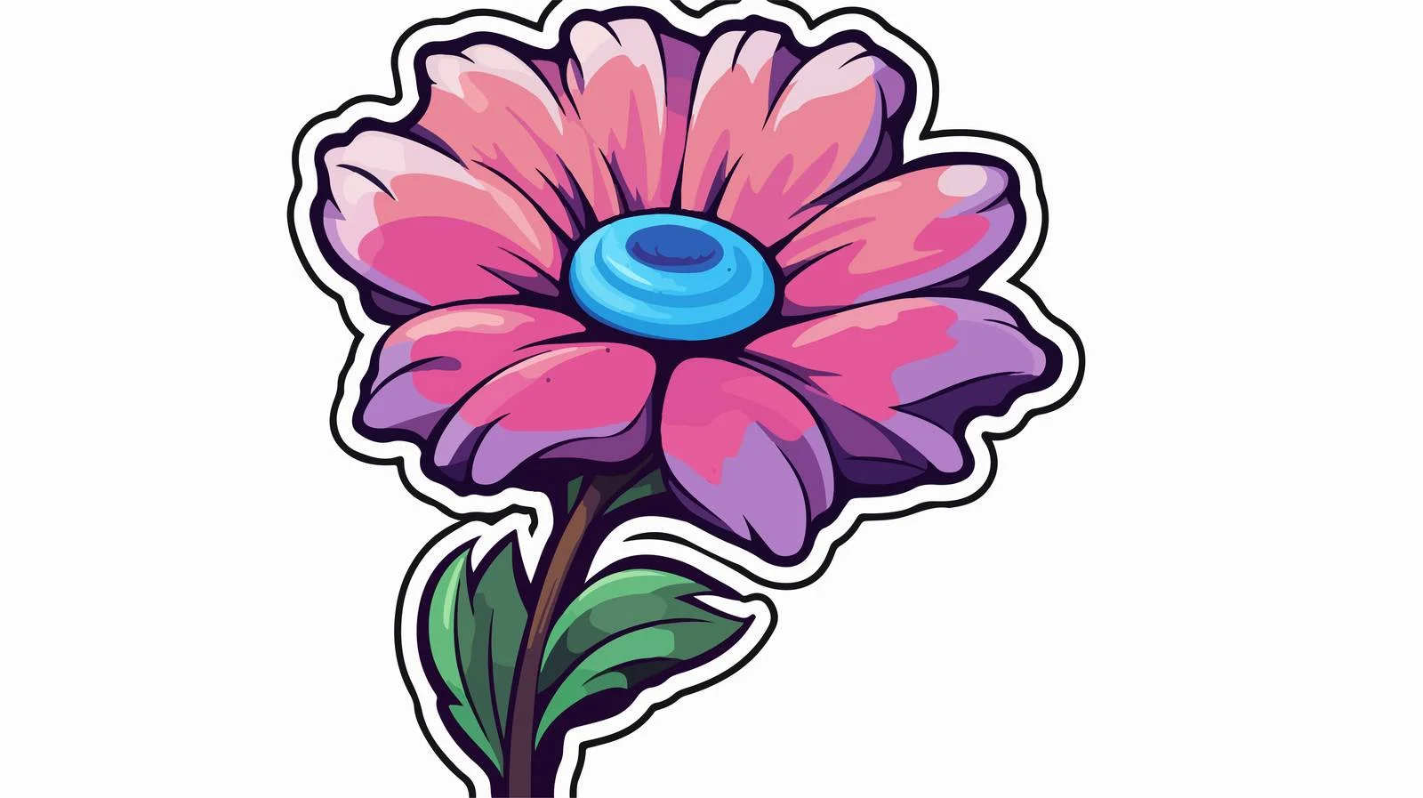 Vintage Cartoon Flower Sticker — free download from Dotvec