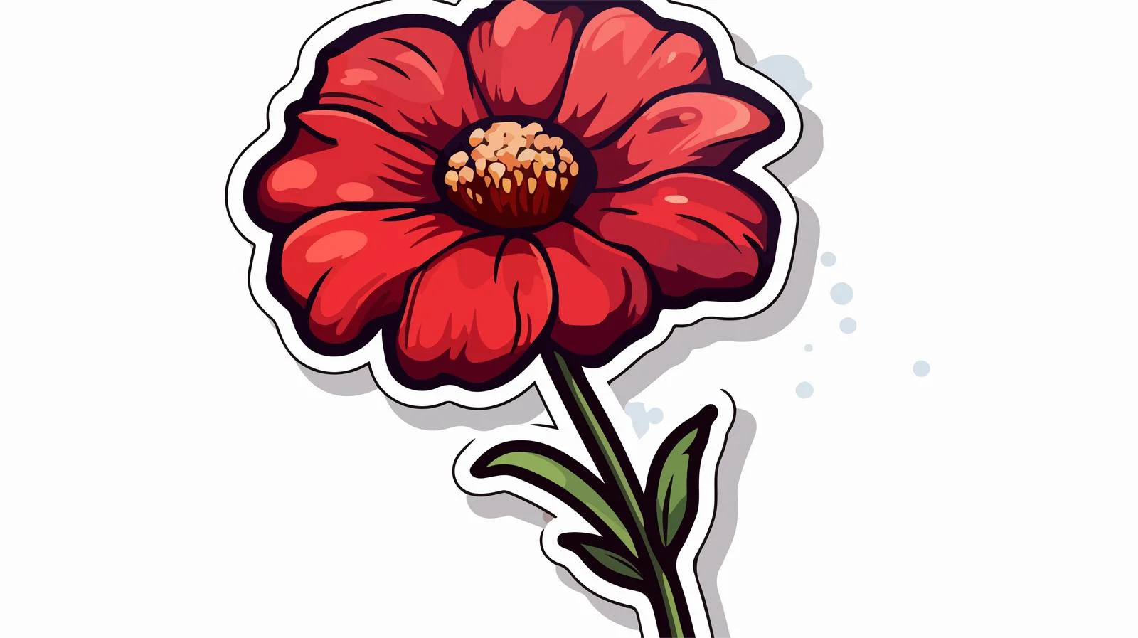 Vintage Cartoon Flower Sticker Vector — free download from Dotvec