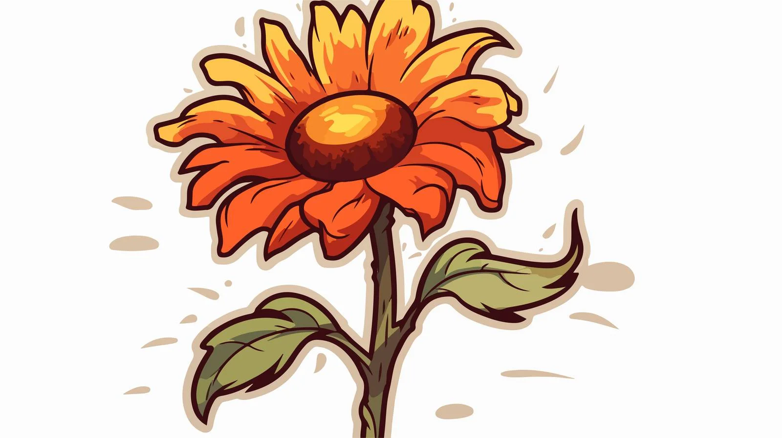 Vintage Cartoon Flower Sticker Design — free download from Dotvec
