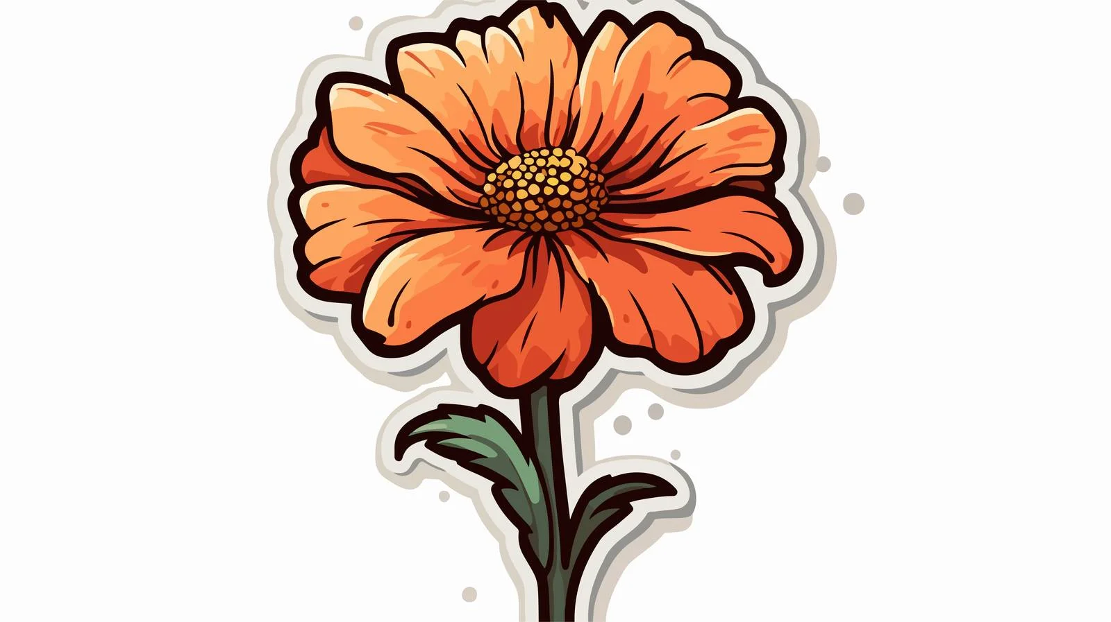 Vintage Cartoon Flower Sticker Illustration — free download from Dotvec