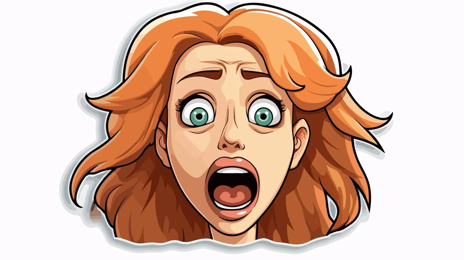 Cartoon Girl Sticker Pulling Face — free download from Dotvec