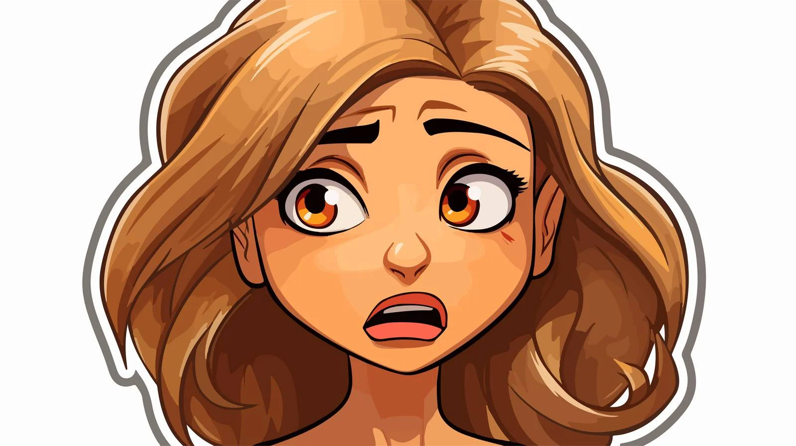 Whimsical Cartoon Girl Sticker — free download from Dotvec