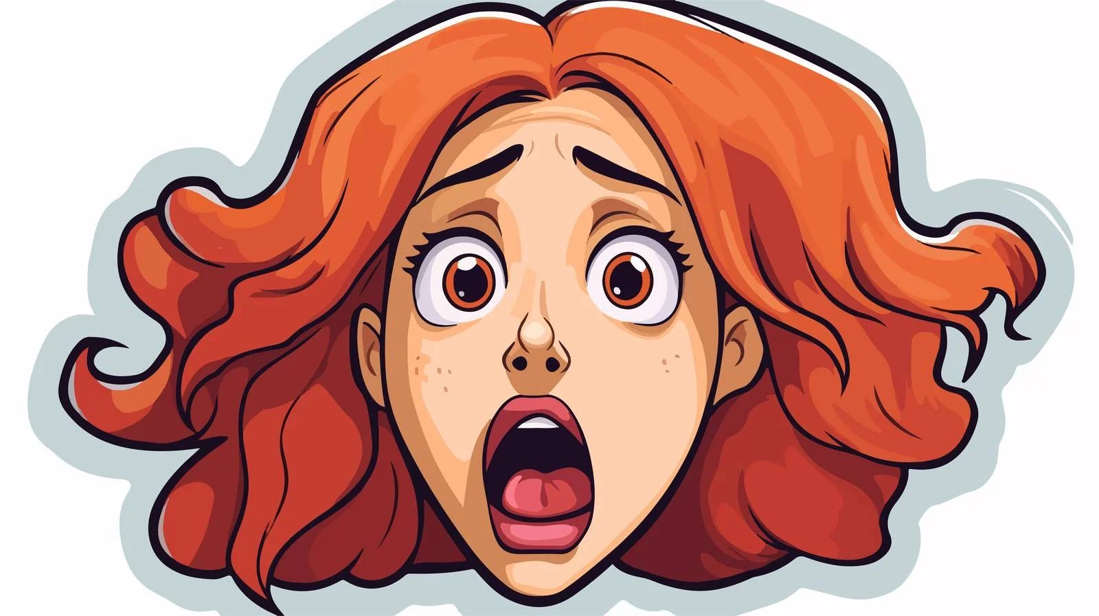 Cartoon Girl Distressed Sticker Pulling Face — free download from Dotvec