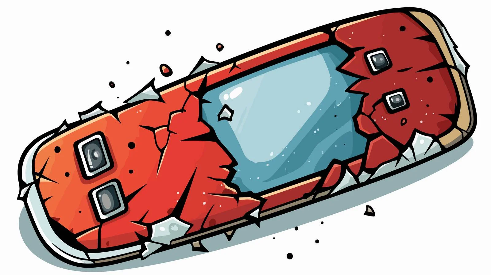 Distressed Cartoon Mobile Phone Sticker — free download from Dotvec